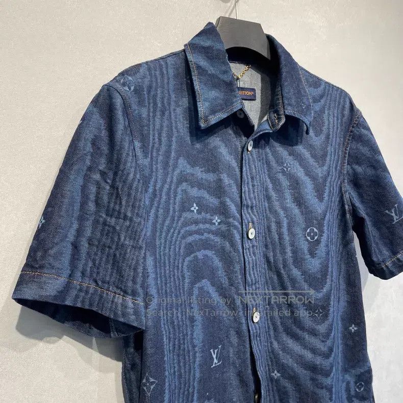 Louis Vuitton Louis Vuitton Woodgrain Rendered Denim Short Sleeve Shirt Size US XL / EU 56 / 4 - 3 Thumbnail