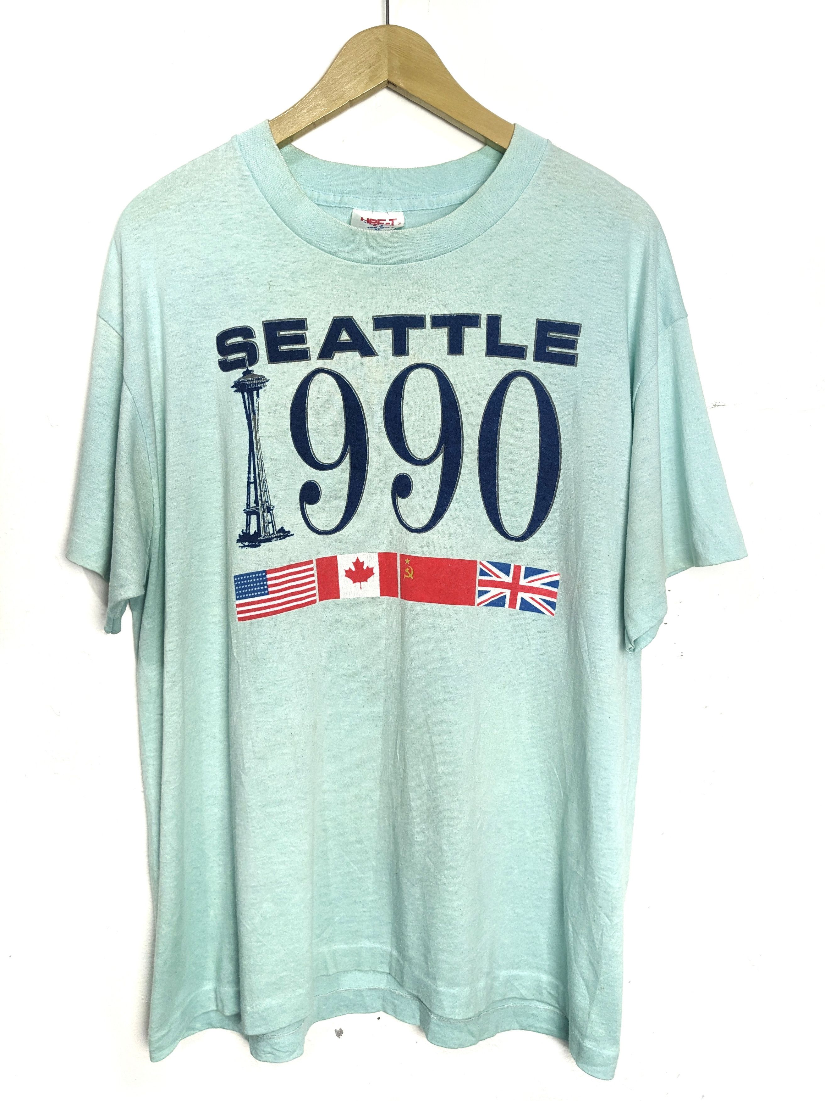 Vintage 1990 Seattle Vintage Tee Size US XL / EU 56 / 4 - 1 Thumbnail