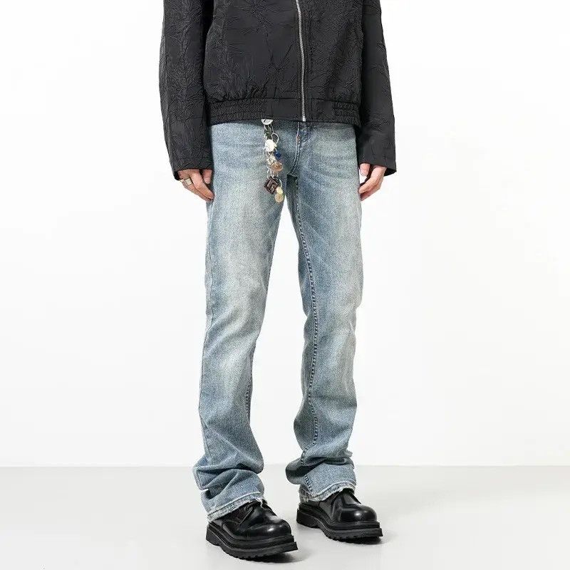 Denime × Japanese Brand Men's Jeans American Style High Street Washing Micro Flare Size US 27 - 1 Thumbnail