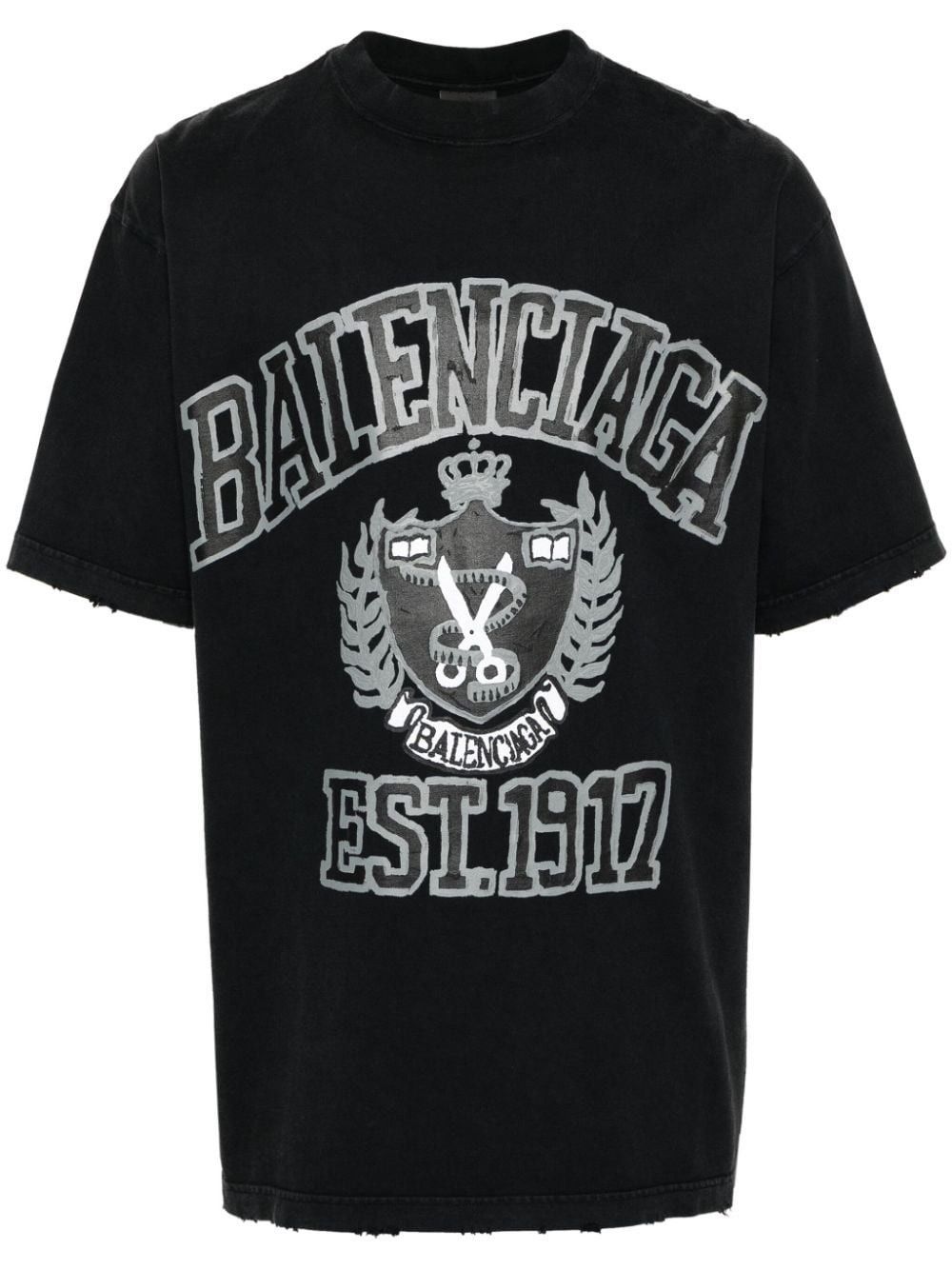 Balenciaga o1srvl11e0825 555 / DIY College T-Shirt Medium Fit in Black Size S / US 4 / IT 40 - 1 Thumbnail