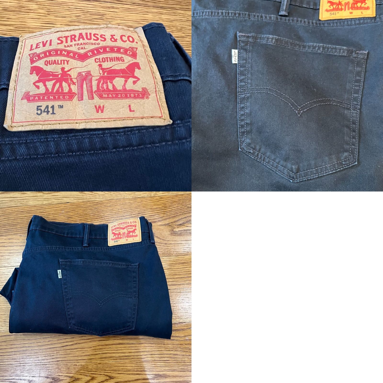 Levi's Levis 541 Jeans 50x30 Mens Athletic Taper Stretch Flex Denim Black Size US 34 / EU 50 - 8 Thumbnail