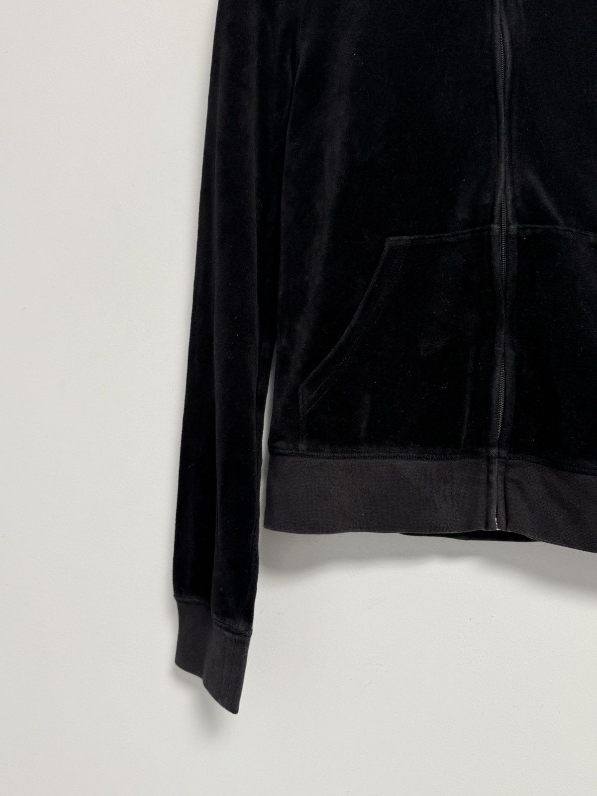 Juicy Couture Vintage Juicy Couture Y2K Glam Velour Black Zip Up Hoodie Size L / US 10 / IT 46 - 3 Thumbnail