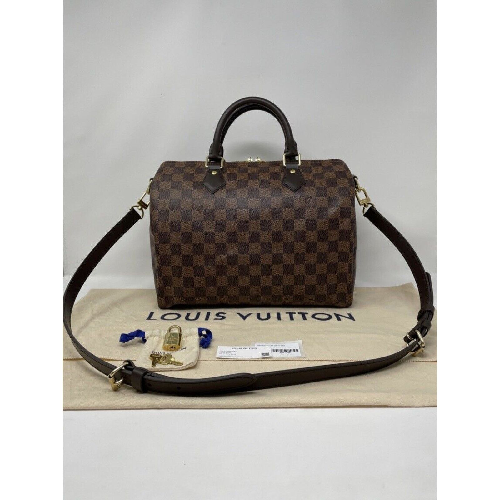 Louis Vuitton Authentic Louis Vuitton Damier Ebene Canvas Speedy 30 Bando Size ONE SIZE - 4 Thumbnail