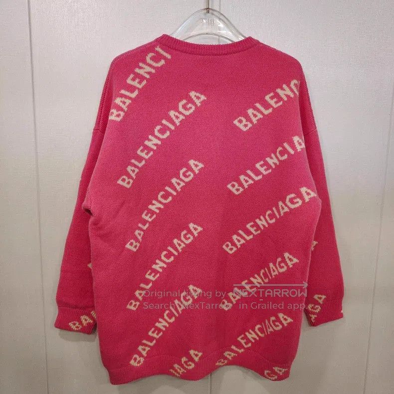 Balenciaga Balenciaga Logo Printed Round Neck Sweater Size M / US 6-8 / IT 42-44 - 2 Thumbnail