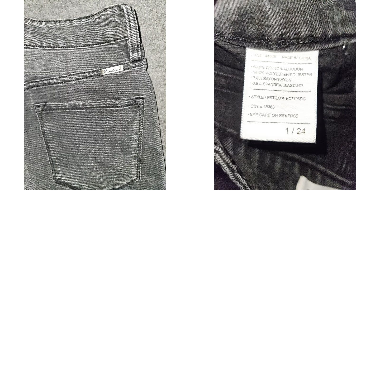 Vintage KanCan Jeans Womens 1 24 Black Skinny Stretch Denim High Rise KC7109DG Classic Jeans Slim Length 25in Charcoal Wash Womens 1/24 Size 25" / US 0 / IT 36 - 8 Thumbnail
