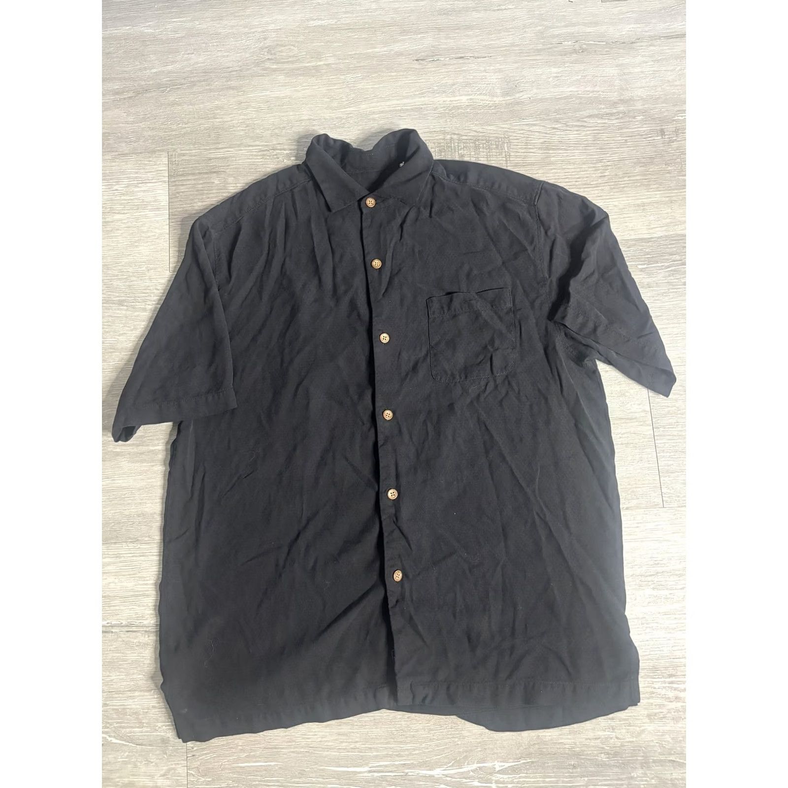 Tommy Bahama VINTAGE Tommy Bahama Shirt Mens Medium Black Silk Cigar Lounge Pin-Up Camp Button Front Size US M / EU 48-50 / 2 - 3 Thumbnail