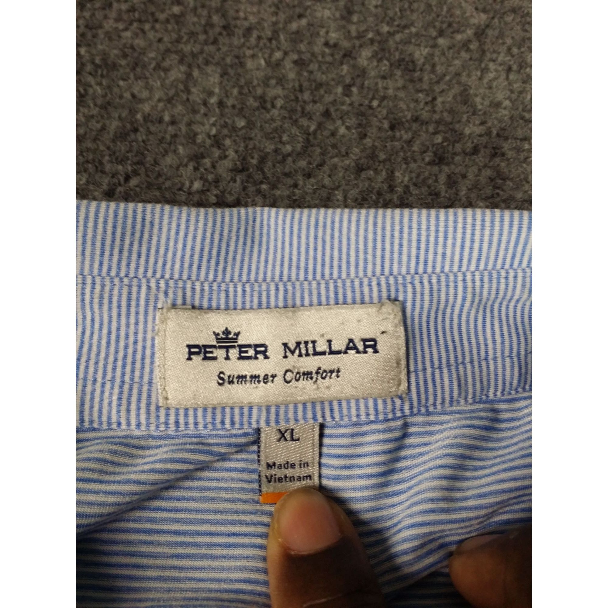Peter Millar Peter Millar Summer Comfort Polo Men Sz XL Striped Blue Whit Size US XL / EU 56 / 4 - 6 Thumbnail