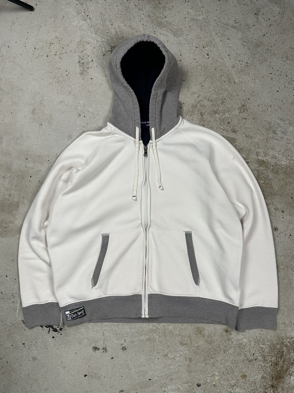 Polo Ralph Lauren Vintage Y2K Polo Ralph Lauren Sport White Zip Up Hoodie Size US XL / EU 56 / 4 - 1 Thumbnail