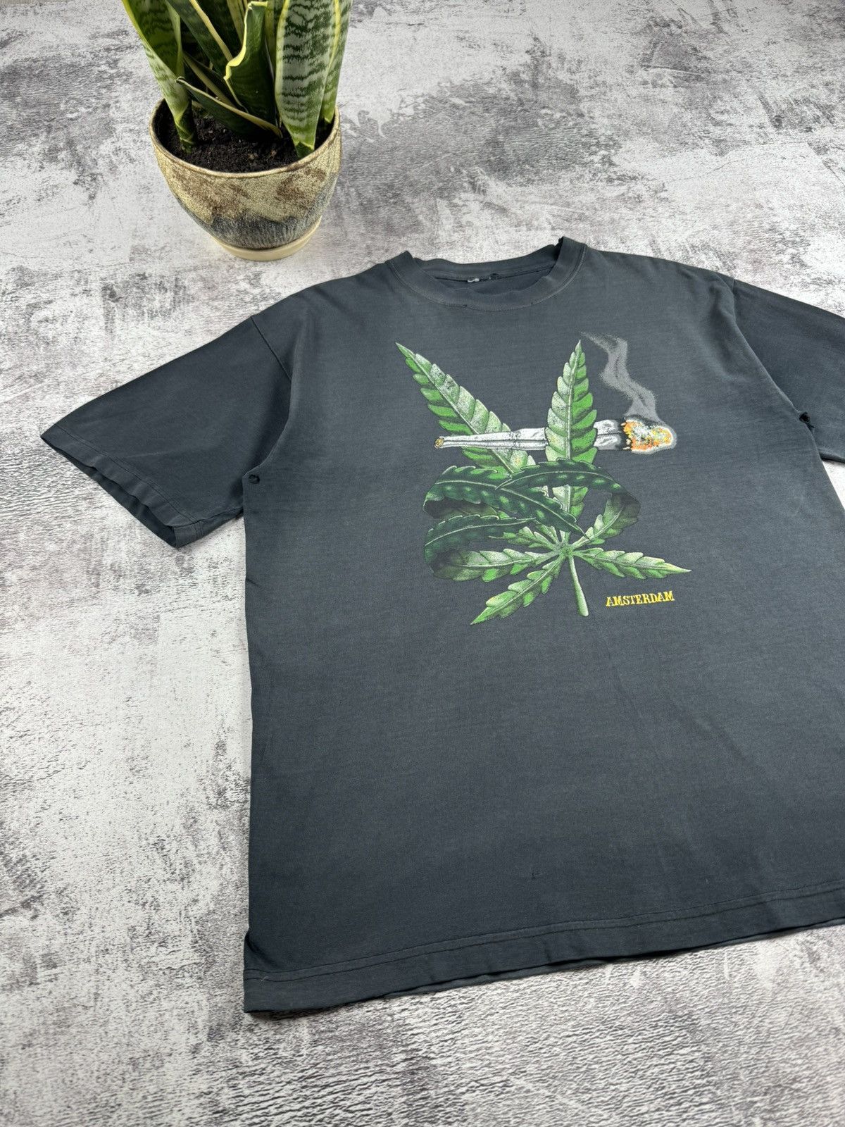 Rap Tees Marijuana Smoke Weed Amsterdam Hip Hop Faded Y2K T Shirt Tee Size US L / EU 52-54 / 3 - 7 Thumbnail