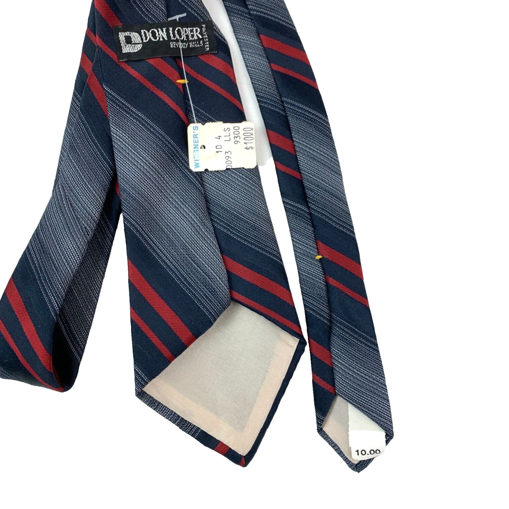 Vintage VINTAGE Don Loper Beverly Hills Mens Tie Polyester Blue Stripes 56 x 3.5" New with tags Size ONE SIZE - 3 Thumbnail