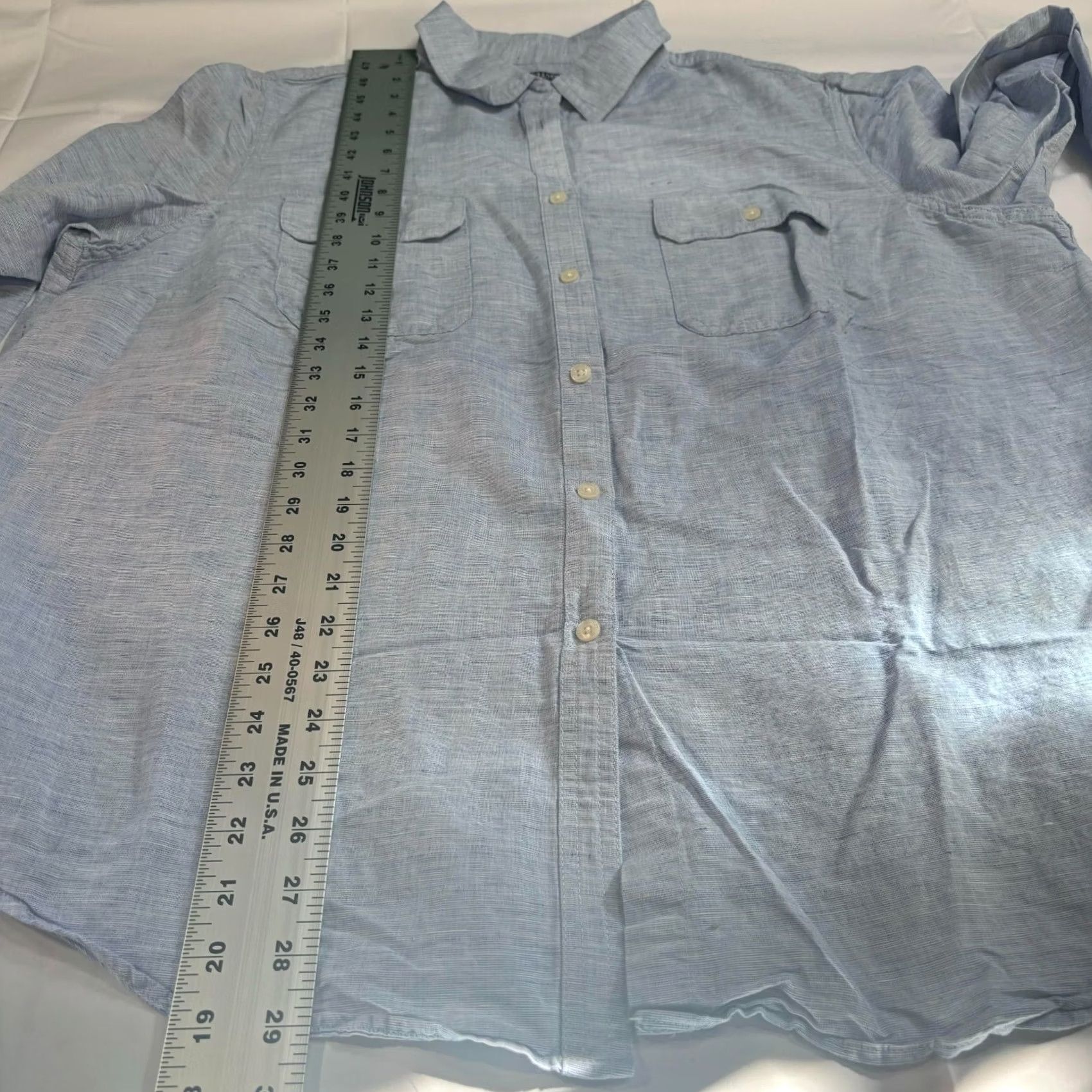 Chaps Chaps Shirt Size 2X Blue Linen Cotton Easy Care Button Up Long Sleeve Women's Size XXL / US 16-18 / IT 52-54 - 5 Thumbnail