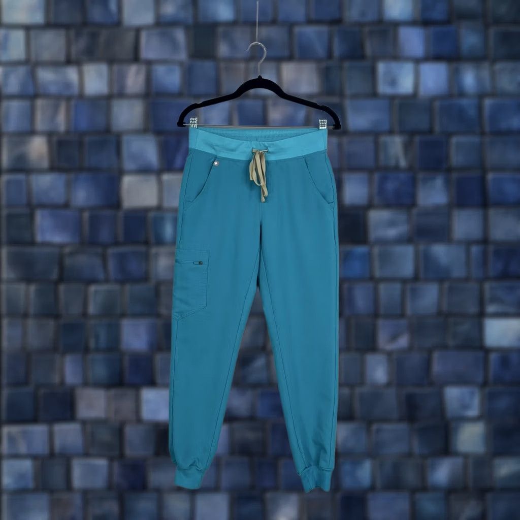 Vintage FIGS Scrub Pants Womens XS Blue Technical Collection Jogger Cargo Workwear Size 26" / US 2 / IT 38 - 1 Thumbnail
