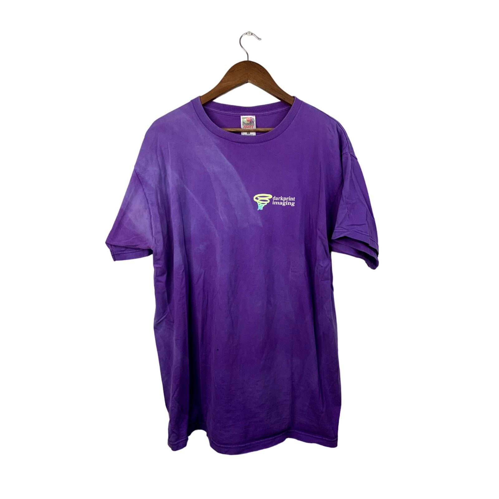 Fruit Of The Loom Vintage Darkprint Imaging Logo Tornado 90s Tee T-Shirt XL Size US XL / EU 56 / 4 - 1 Thumbnail