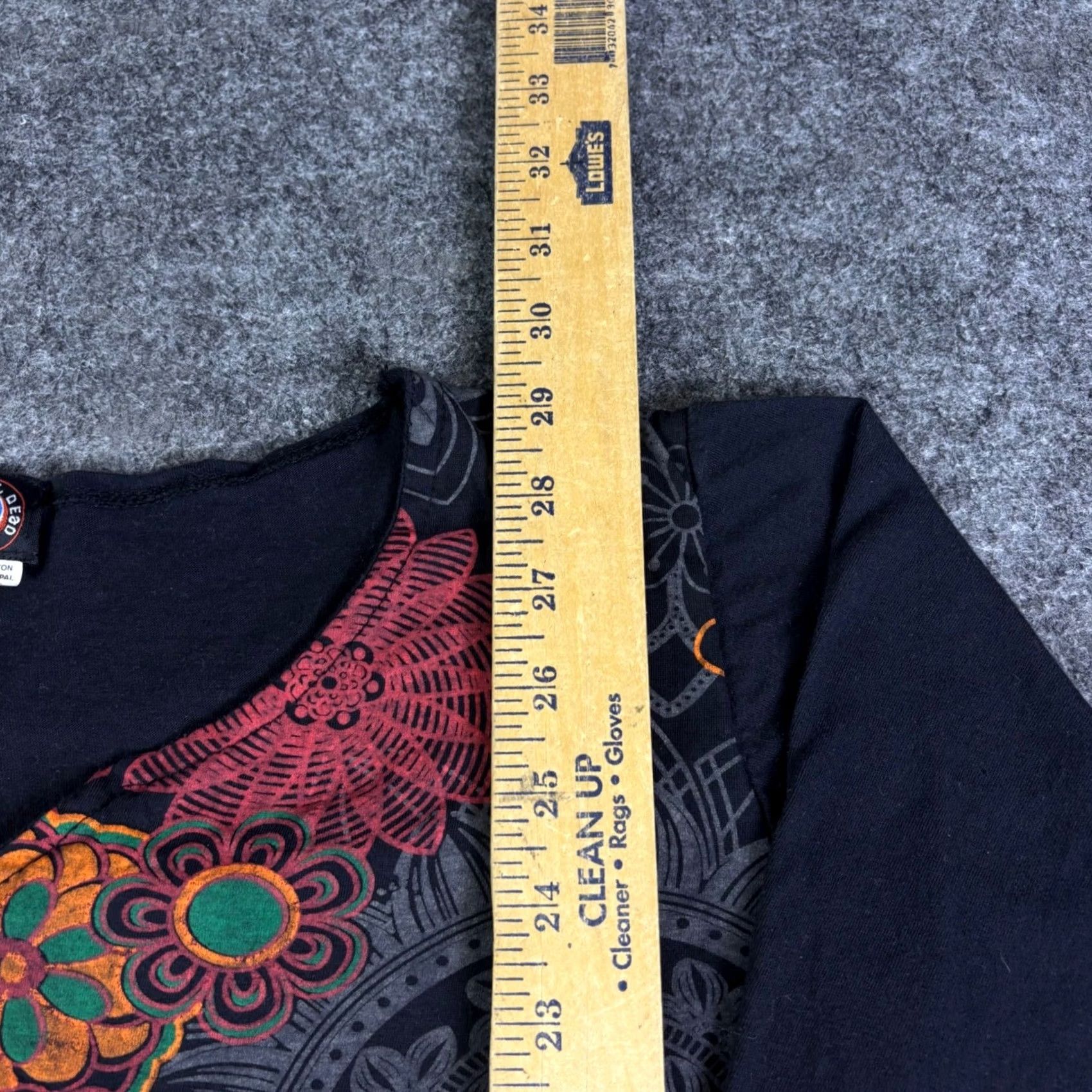 Vintage Grateful Dead Floral Mandala Embroidered Tunic Top Long Sleeve Black Small Size S / US 4 / IT 40 - 3 Thumbnail