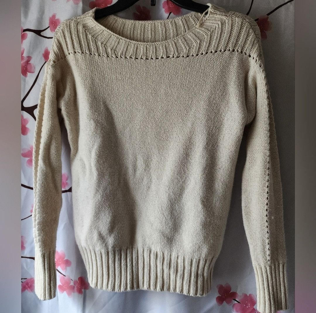 Gap GAP Off White Ivory Cream Boat Neck Sweater Size XS Size XS / US 0-2 / IT 36-38 - 1 Thumbnail