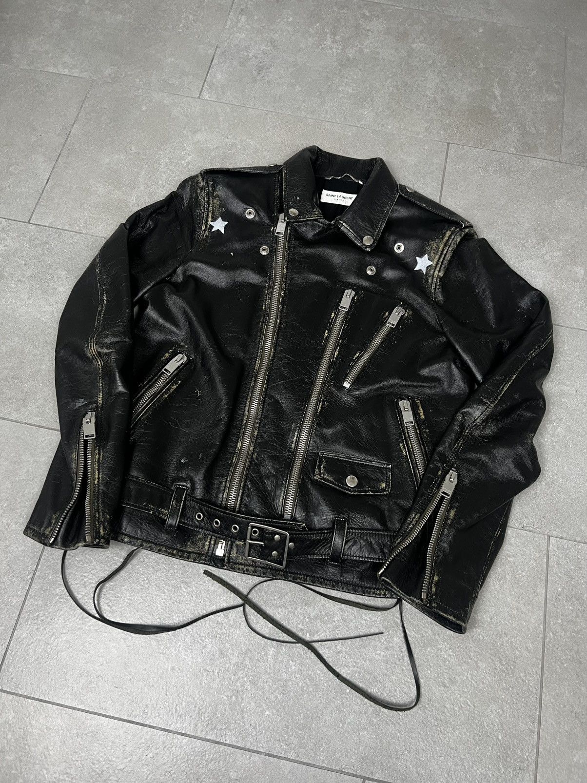 Saint Laurent Paris Saint Laurent Leather Stars Jacket Size US S / EU 44-46 / 1 - 14 Thumbnail