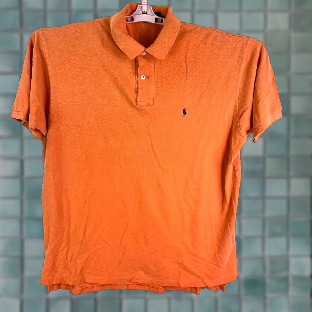 Ralph Lauren Ralph Lauren Polo Golf Shirt Mens L Orange USA Made Short Sleeve Polo Shirt Size US L / EU 52-54 / 3 - 1 Thumbnail