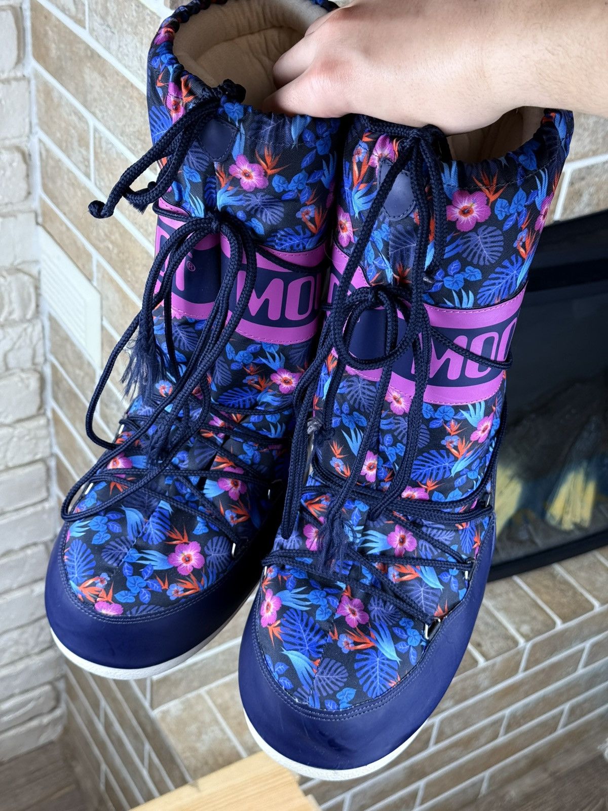 Japanese Brand × Moon Boot Moon Boot Tecnica Purple Flowers Boots Shoes size 39-41 Size US 10 / IT 40 - 2 Thumbnail