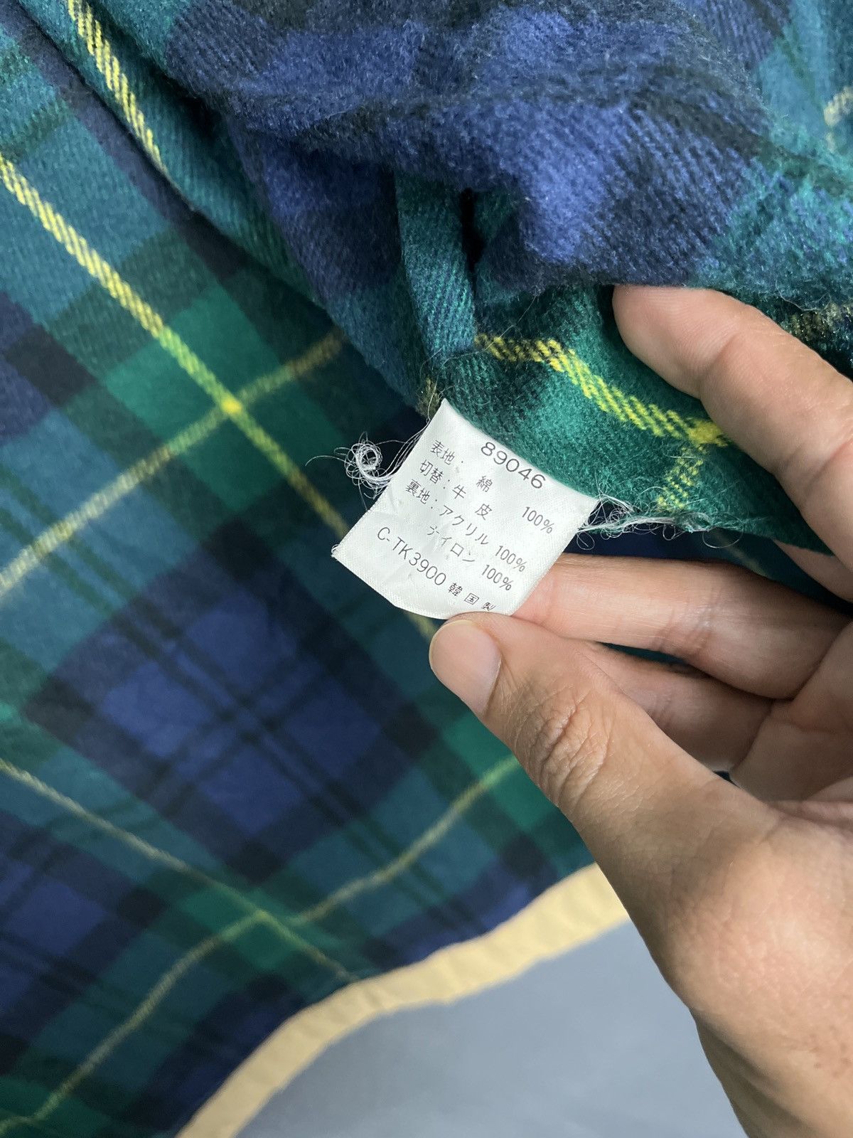 Japanese Brand × Vintage Concret Japan Work Chore Jacket Duck Canvas + Leather Plaid Size US XL / EU 56 / 4 - 8 Thumbnail