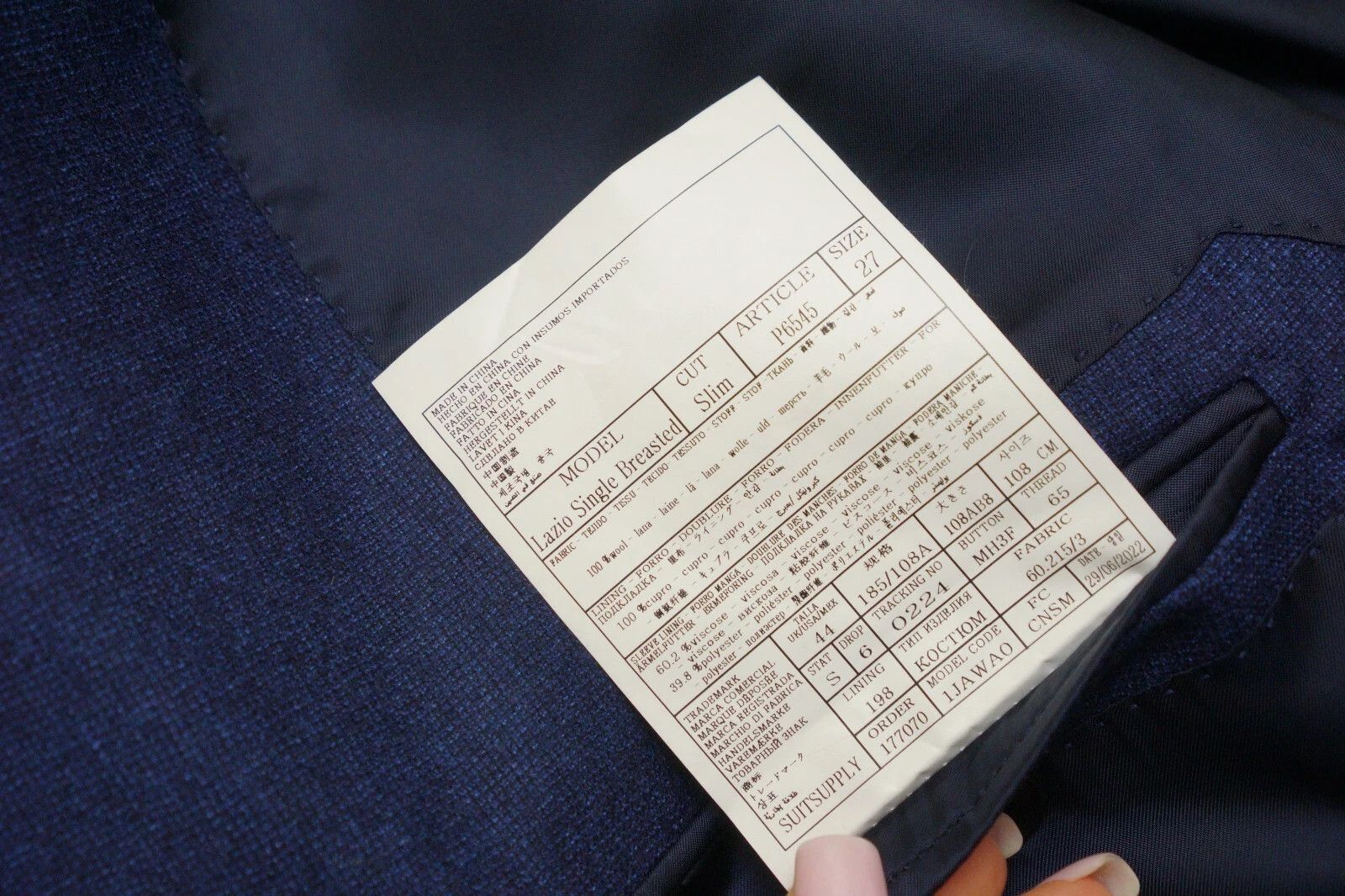 Suitsupply Men Suitsupply Suit Lazio Vitale Barberis Wool S120's US44S Size 44S - 6 Thumbnail