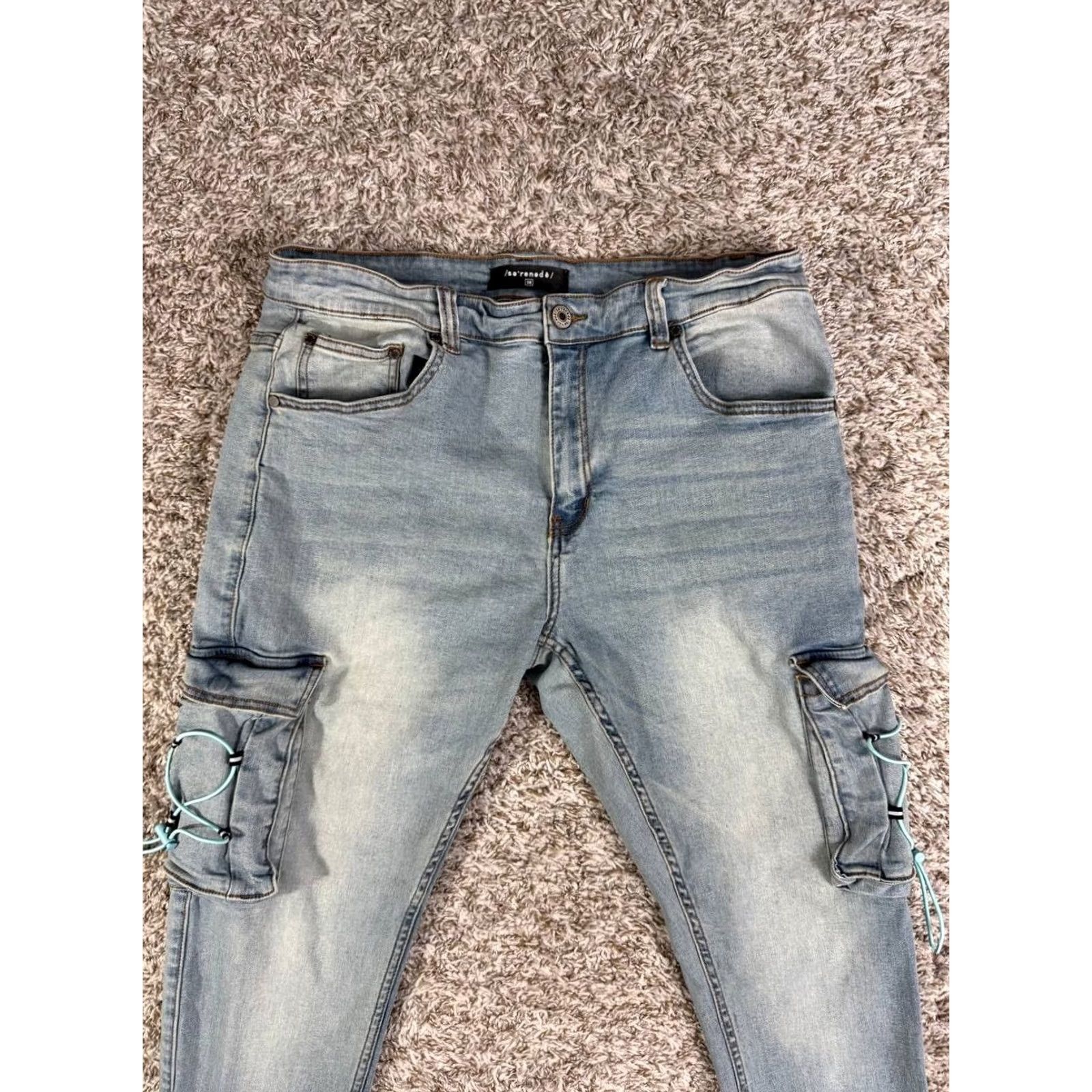 Vintage Serenede Cyber Cloud Cargo Jeans Size 38 Blue Men's Size US 38 / EU 54 - 3 Thumbnail