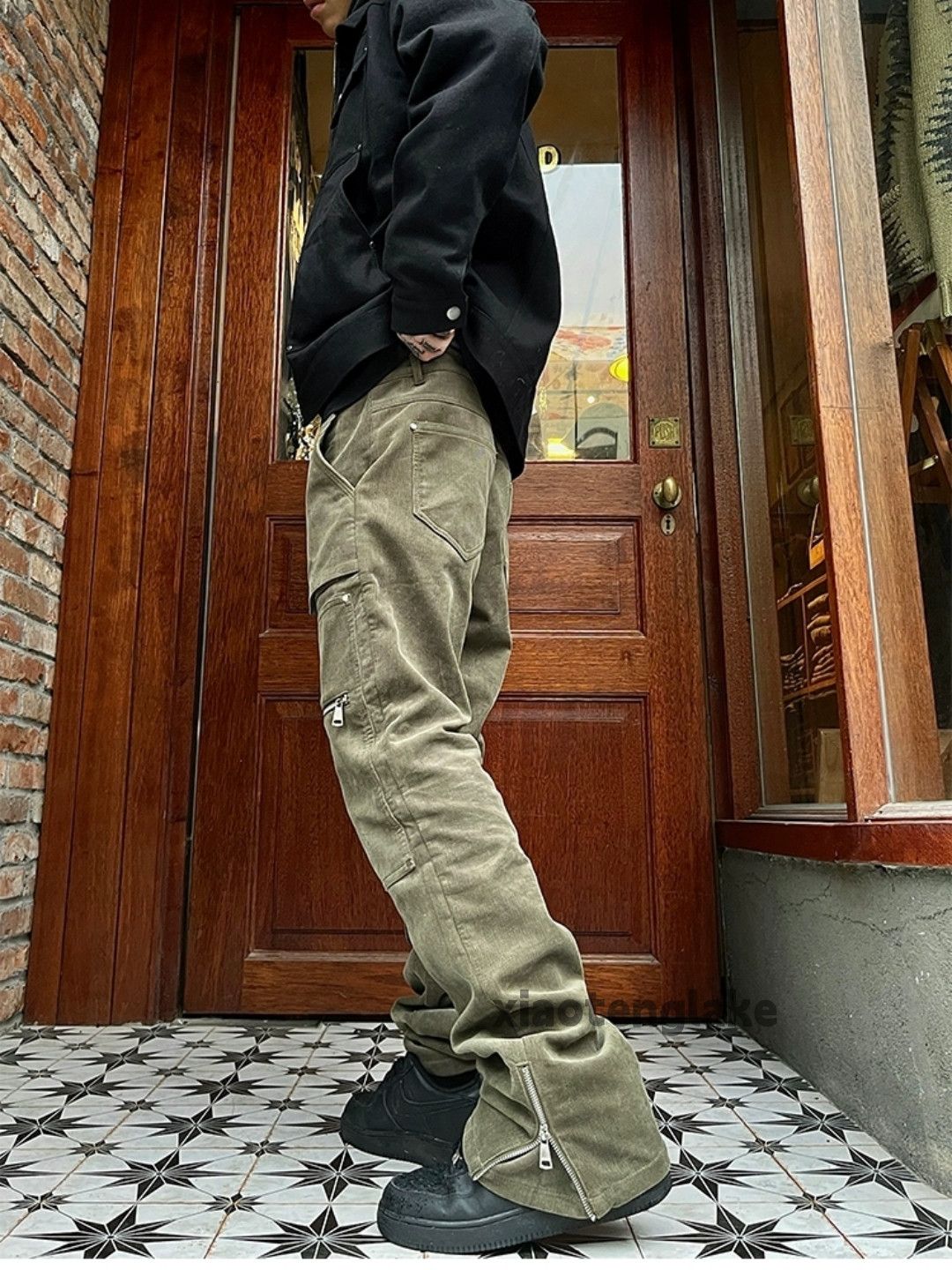 Designer × Japanese Brand × Vintage utility zipper flared carpenter workwear cargo pants Size US 36 / EU 52 - 6 Thumbnail