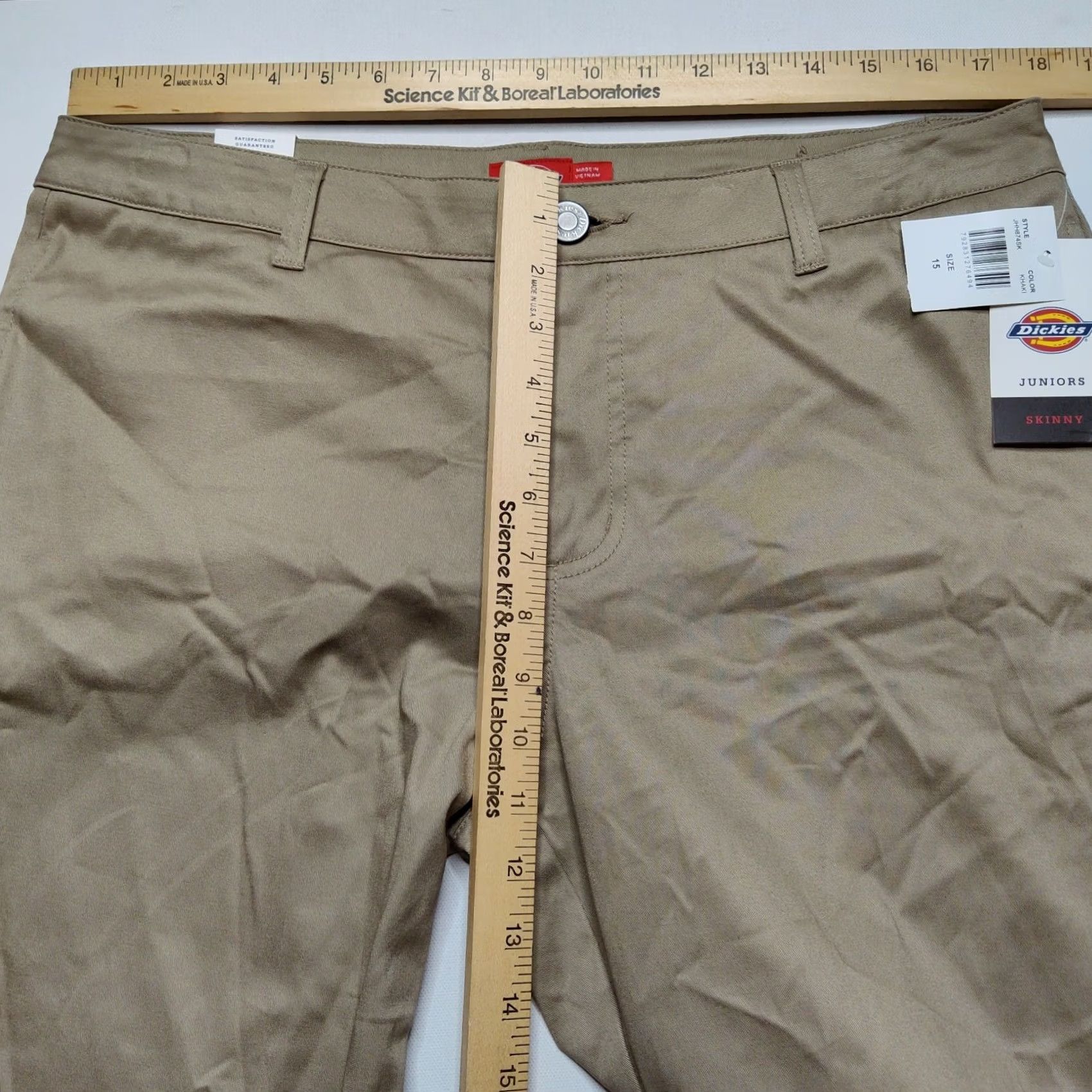 Dickies Dickies Women Junior Size 15 Skinny Mid Rise Stretch Khaki Pants NEW Size 36" / US 14 / IT 50 - 6 Thumbnail
