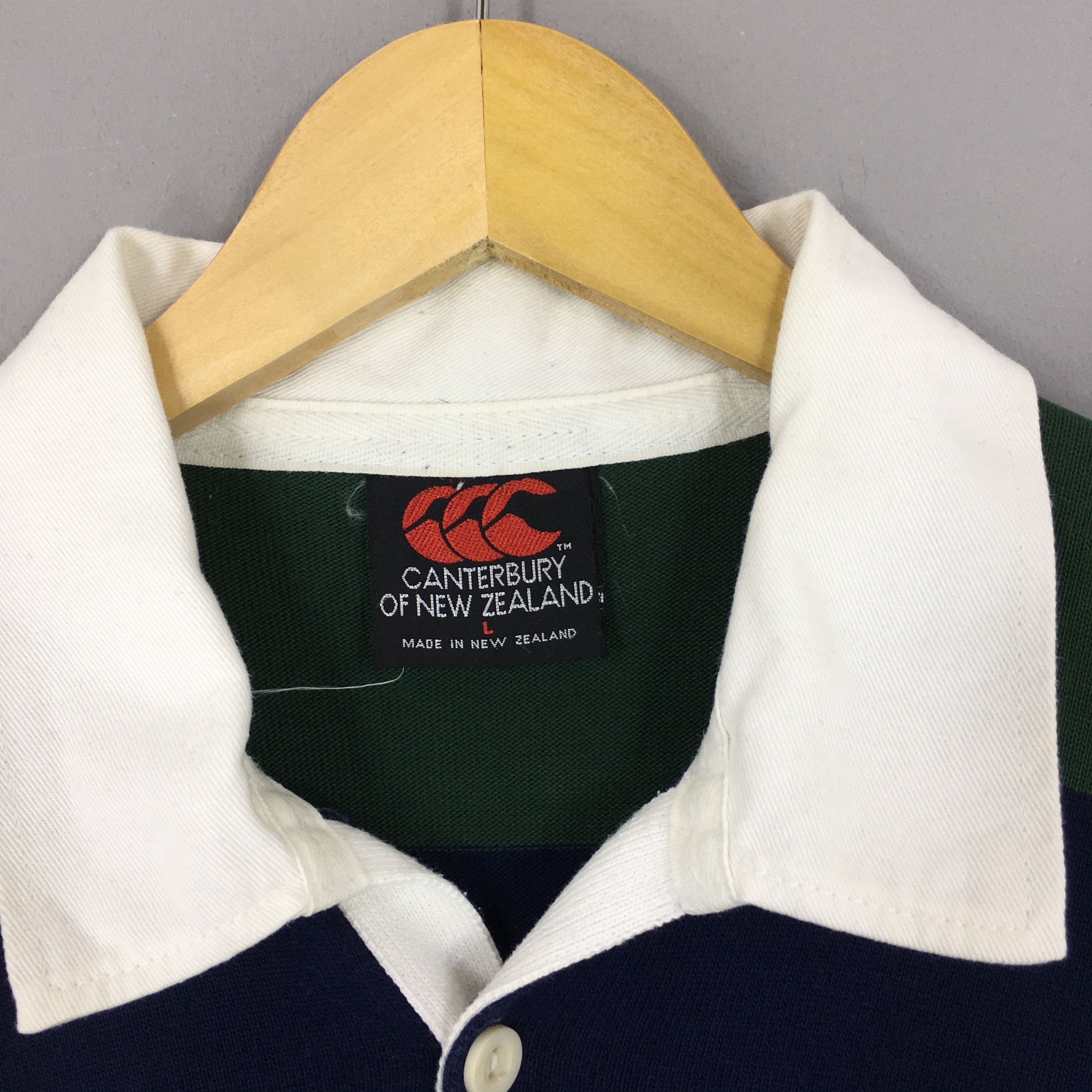 Vintage 90s Canterbury Of New Zealand Striped Rugby Shirt L