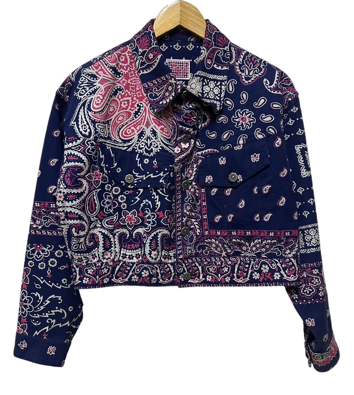 Issey Miyake × Japanese Brand RARE ‼️Vintage Issey Miyake Paisley Bandana Trucker Jacket Size US M / EU 48-50 / 2 - 1 Thumbnail