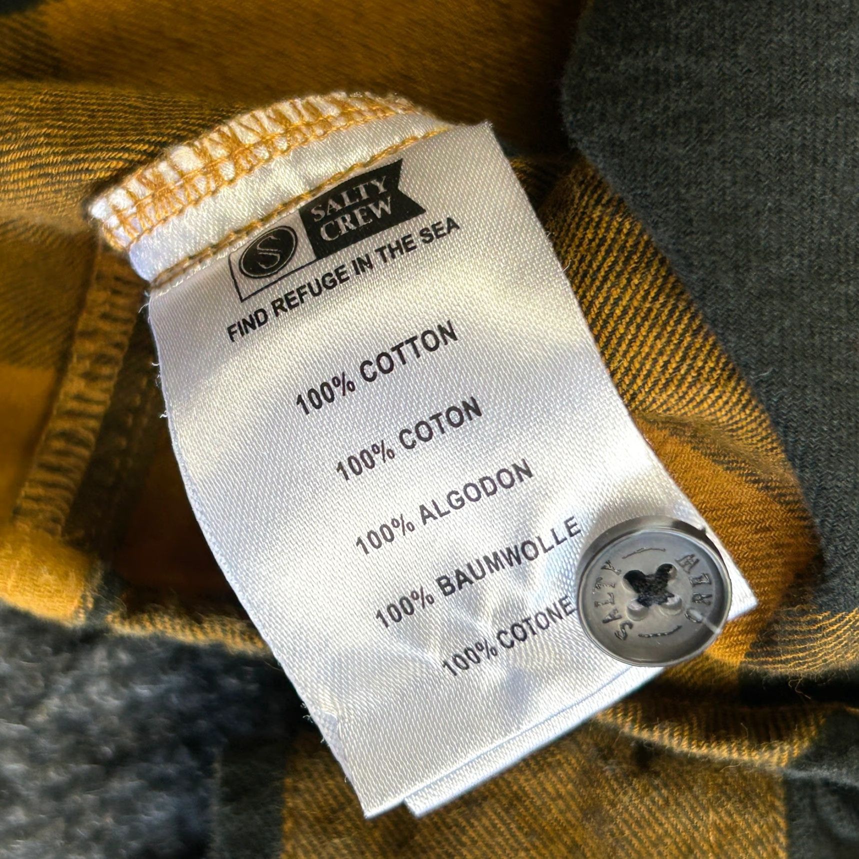 Vintage Salty Crew Flannel Shirt Orange Buffalo Plaid XL Button-Up Outdoor Mens Size US XL / EU 56 / 4 - 6 Thumbnail