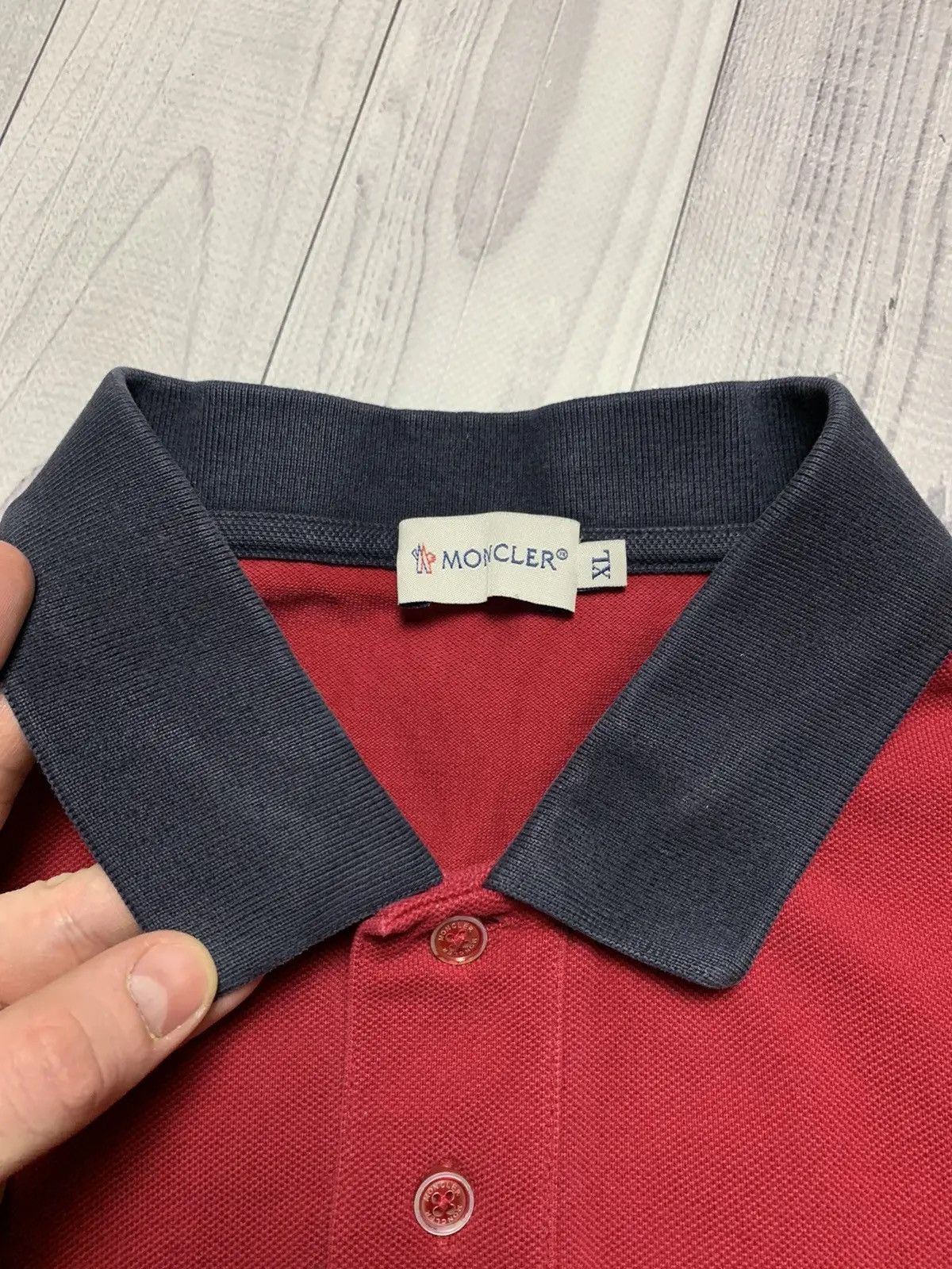 Moncler Vintage Moncler polo tee logo size L rare Size US L / EU 52-54 / 3 - 5 Thumbnail