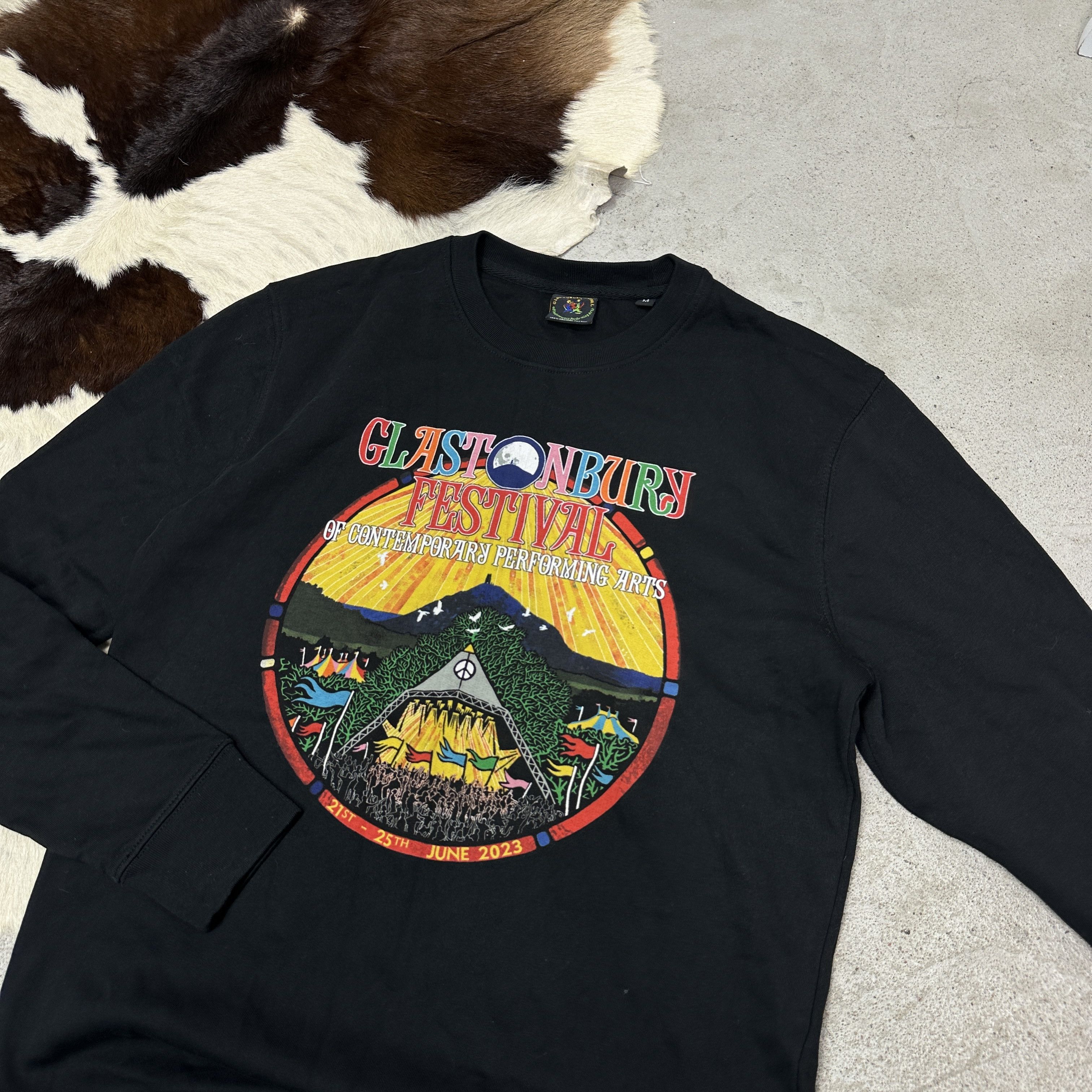 Vintage Vintage Casual Printed Glastonbury Festival Sweatshirt 00s Size US M / EU 48-50 / 2 - 4 Thumbnail