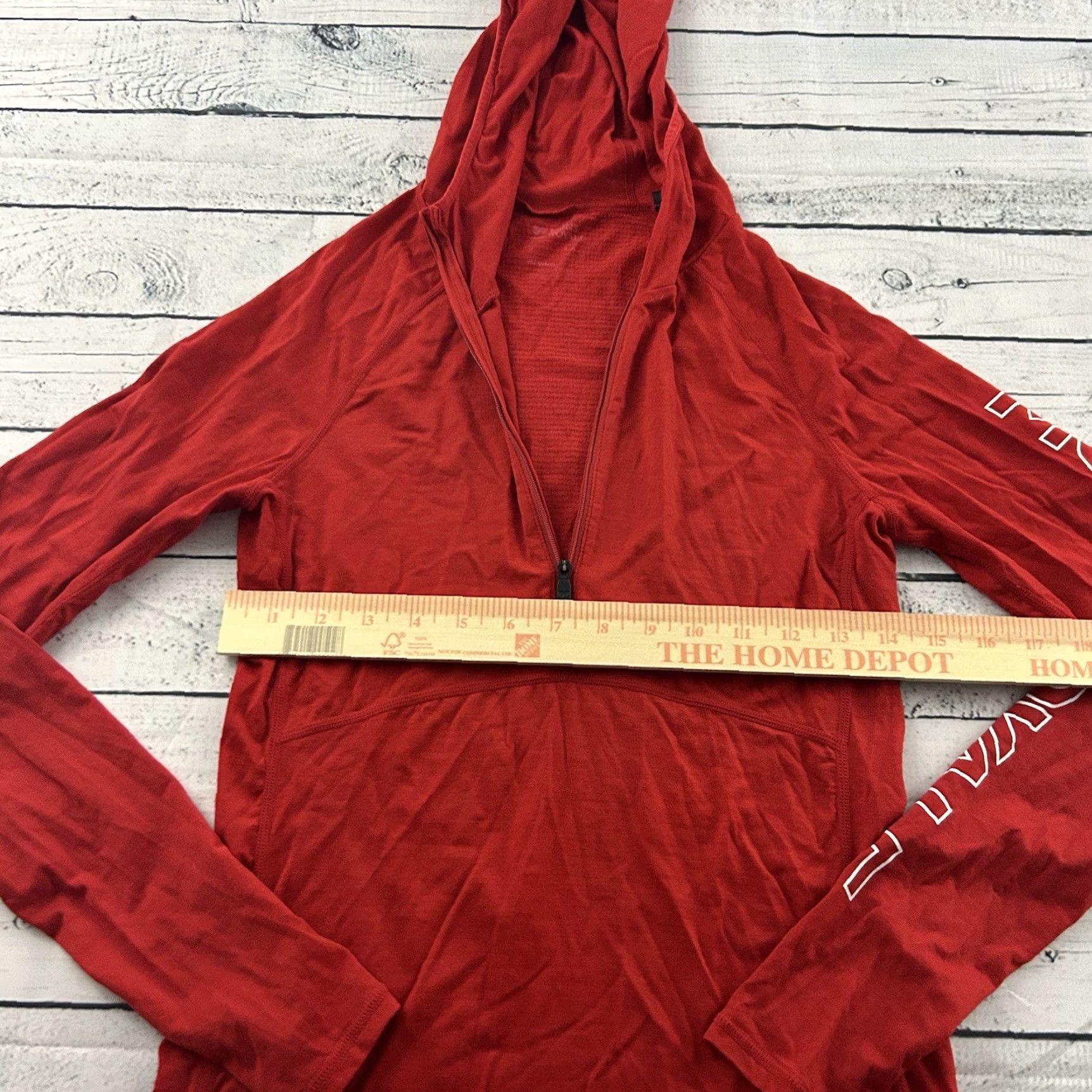 Vintage Mons Royal Red Hooded Long Sleeve Wool Shirt Womens Small 1/4 Zip Merino Air-Con Size S / US 4 / IT 40 - 5 Thumbnail