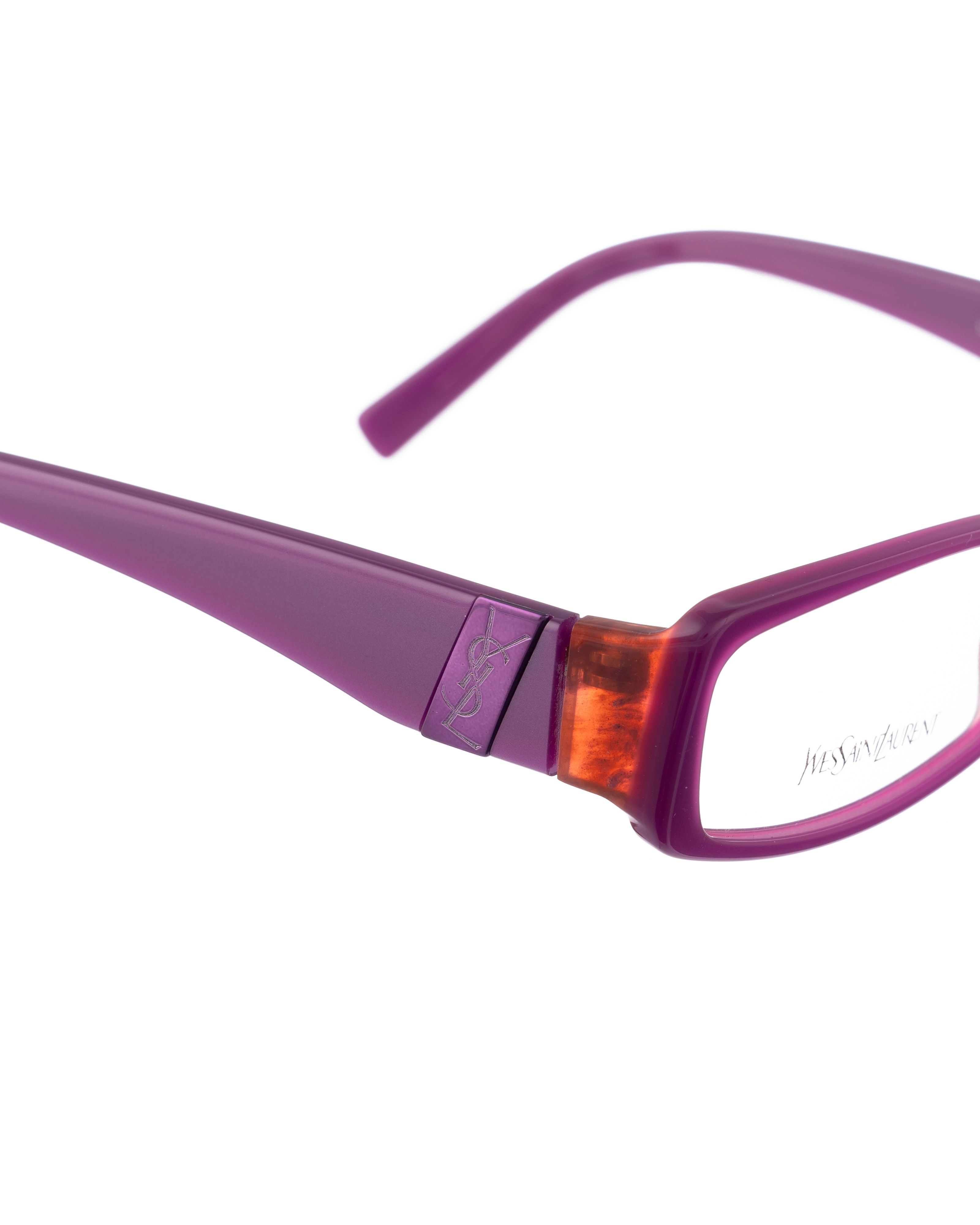 Yves Saint Laurent Yves Saint Laurent 00s Magenta Purple Glasses with Logo Size ONE SIZE - 1 Thumbnail