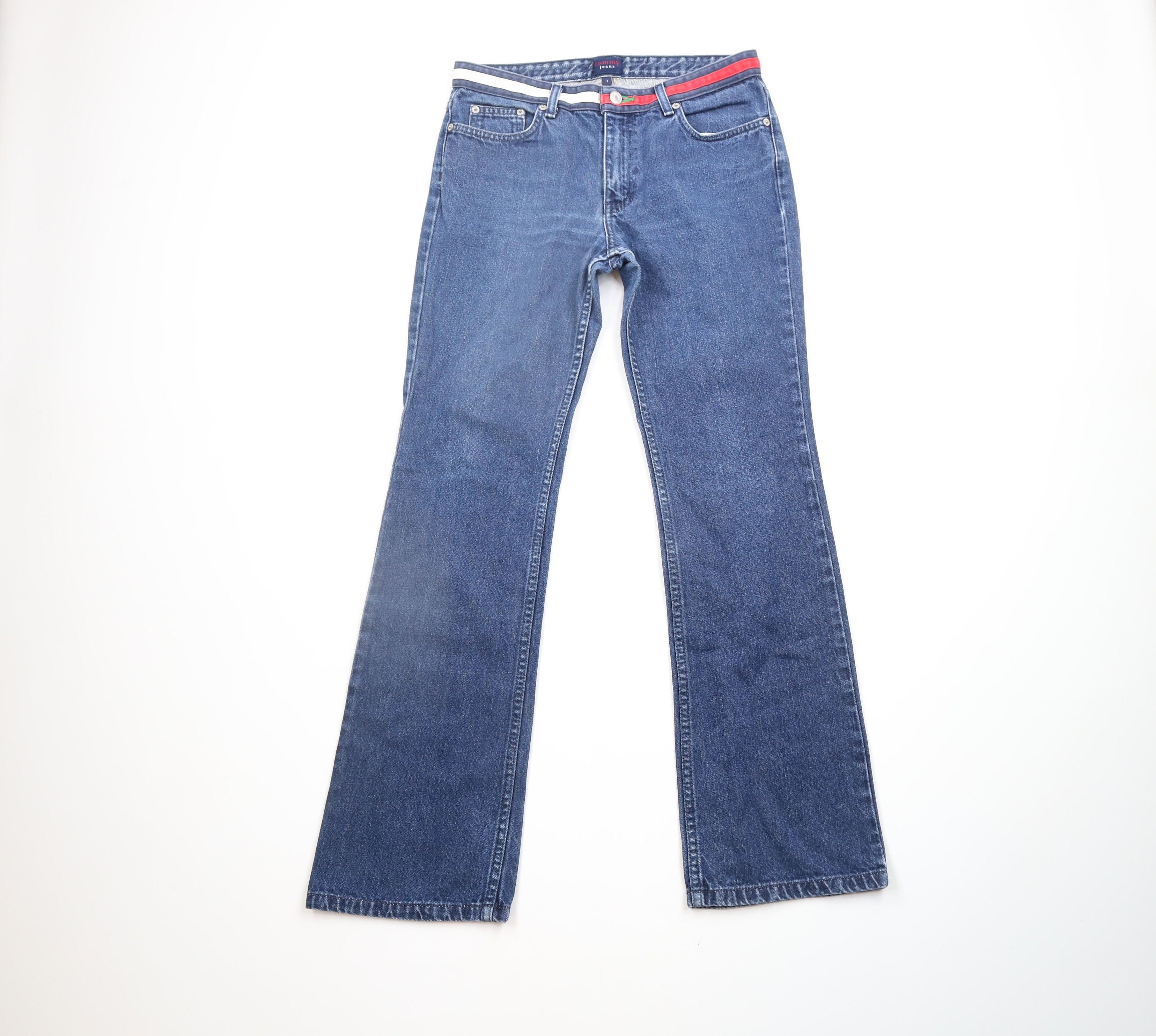 Tommy Hilfiger × Vintage Vintage Y2K 2001 Tommy Hilfiger Flared Wide Leg Denim Jeans Size 28" / US 6 / IT 42 - 1 Thumbnail