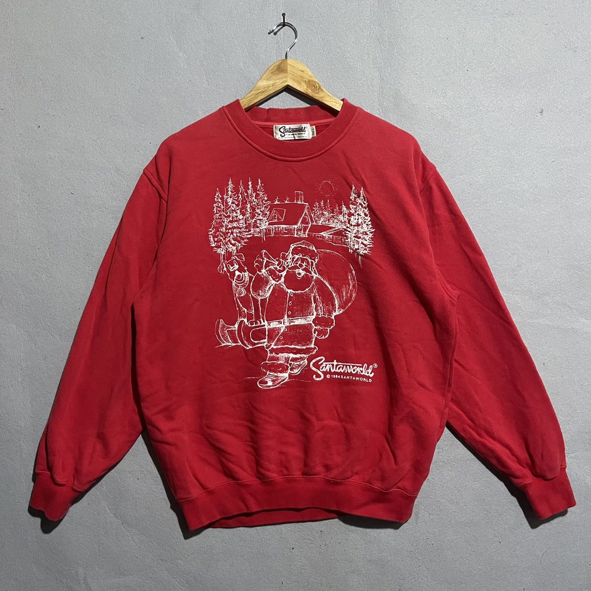 Vintage Vintage 1994 Santaworld Sweden Christmas Sweatshirt – Red Size US L / EU 52-54 / 3 - 1 Thumbnail