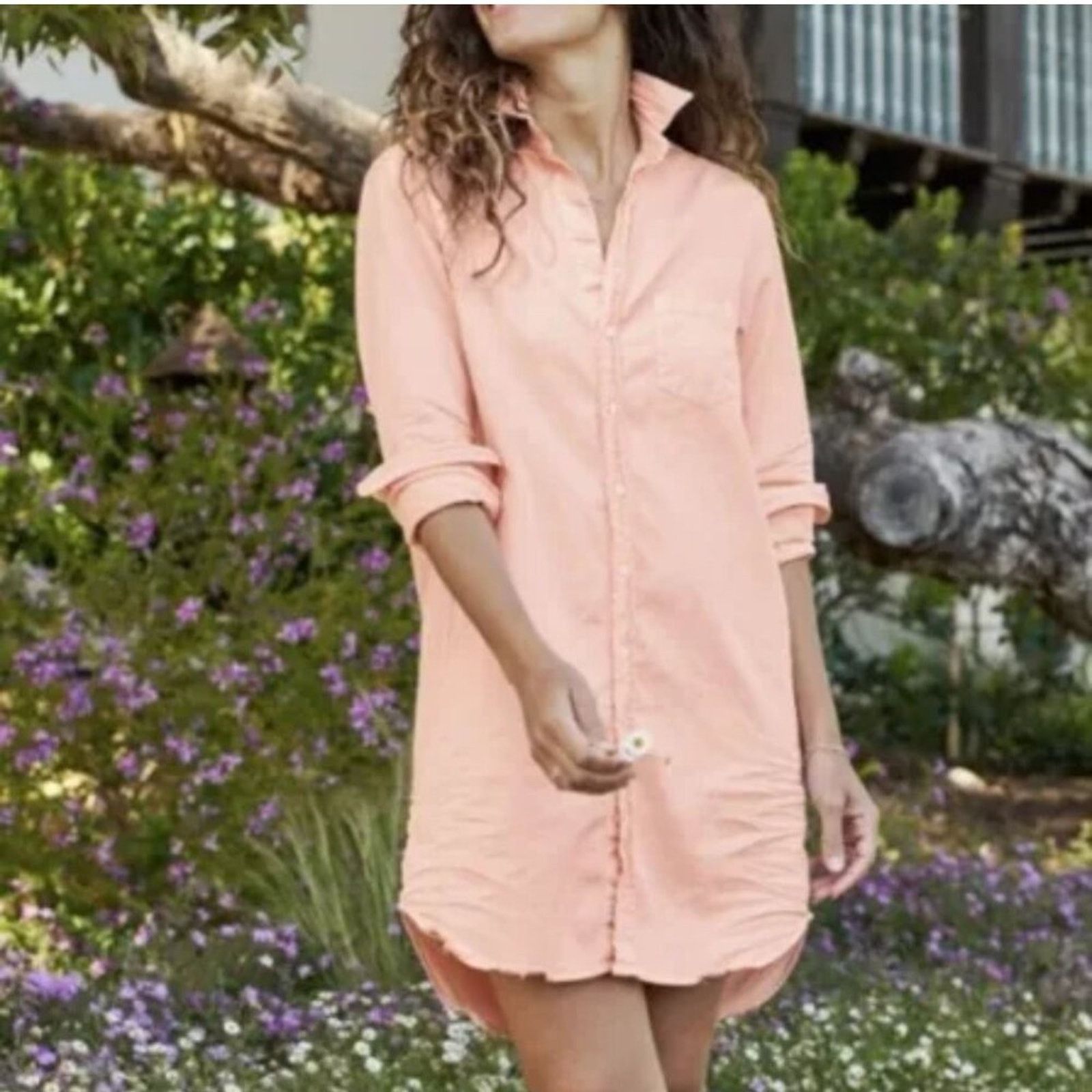Frank & Eileen Frank & Eileen Mary Denim Shirtdress XXS Peach Pink Size XXS / US 00 / IT 34 - 3 Thumbnail
