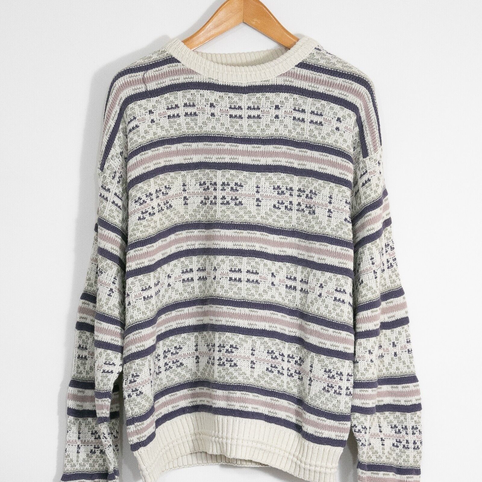Jantzen × Vintage Vintage Jantzen Striped Abstract Pattern Sweater Mens Large Size US L / EU 52-54 / 3 - 2 Thumbnail