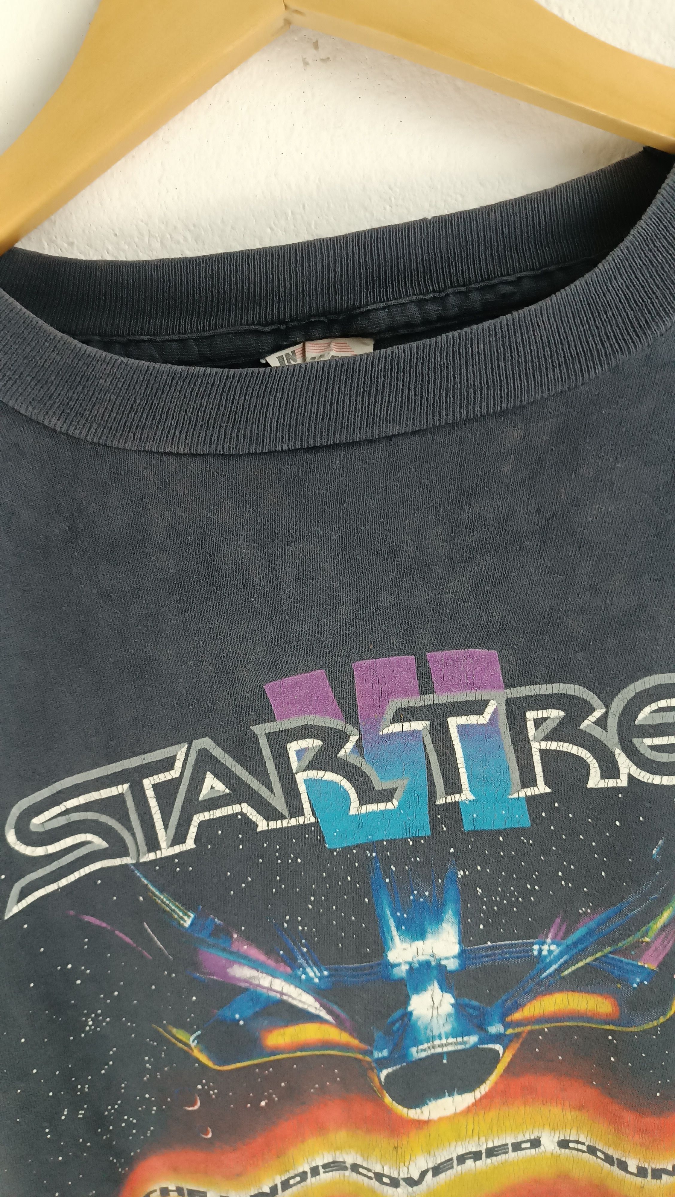 Vintage THRASH FADED VINTAGE 90'S STAR TREK VI MOVIE TEE VERY RARE Size US XL / EU 56 / 4 - 14 Thumbnail