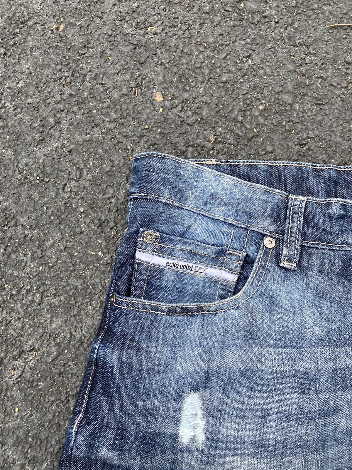 Affliction Crazy Baggy Faded Y2K Opium Style Ecko Southpole Denim Jorts Size US 42 / EU 58 - 3 Thumbnail
