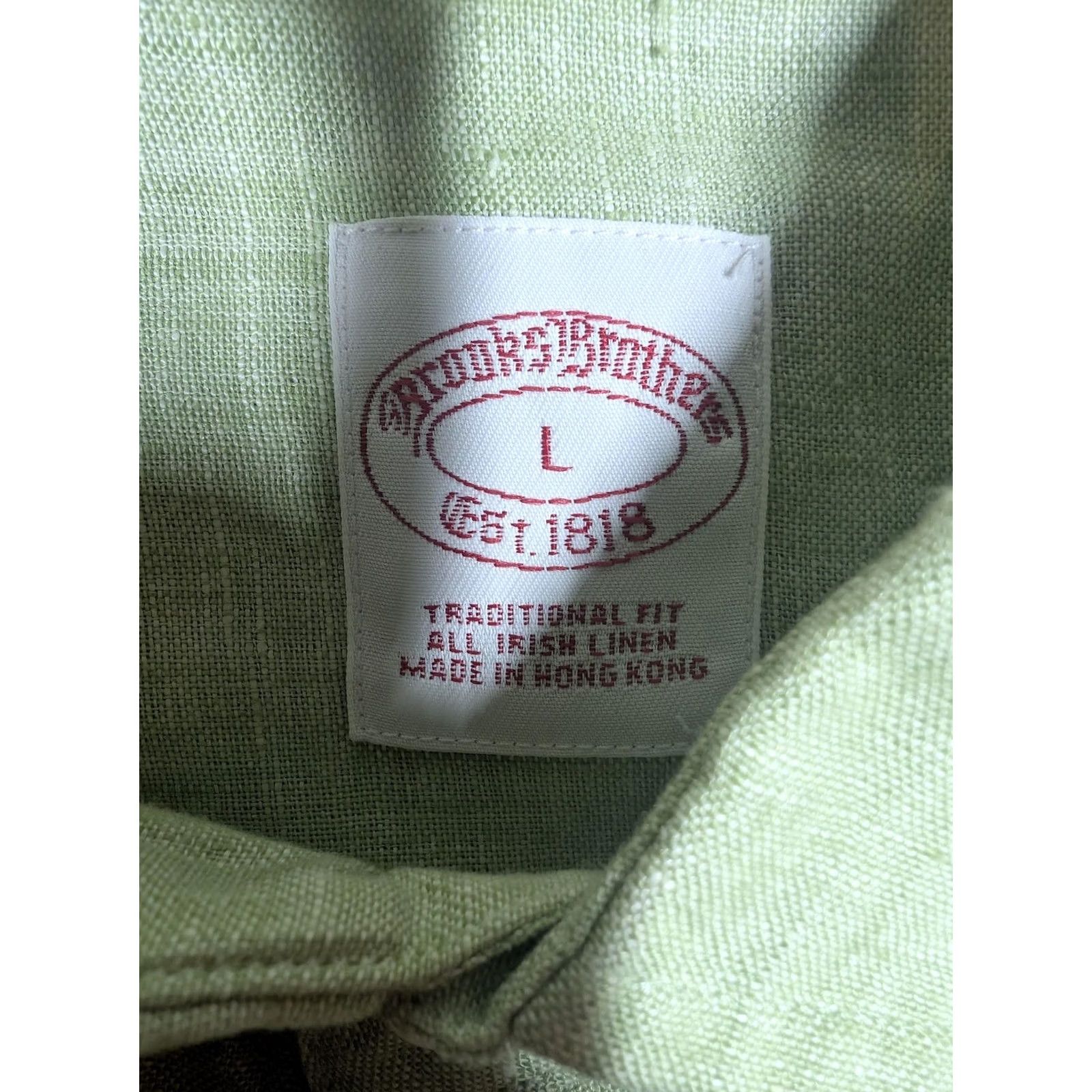 Brooks Brothers Brooks Brothers Shirt Mens L Green Solid Linen Short Sleeve Button Up Casual Size US L / EU 52-54 / 3 - 6 Thumbnail