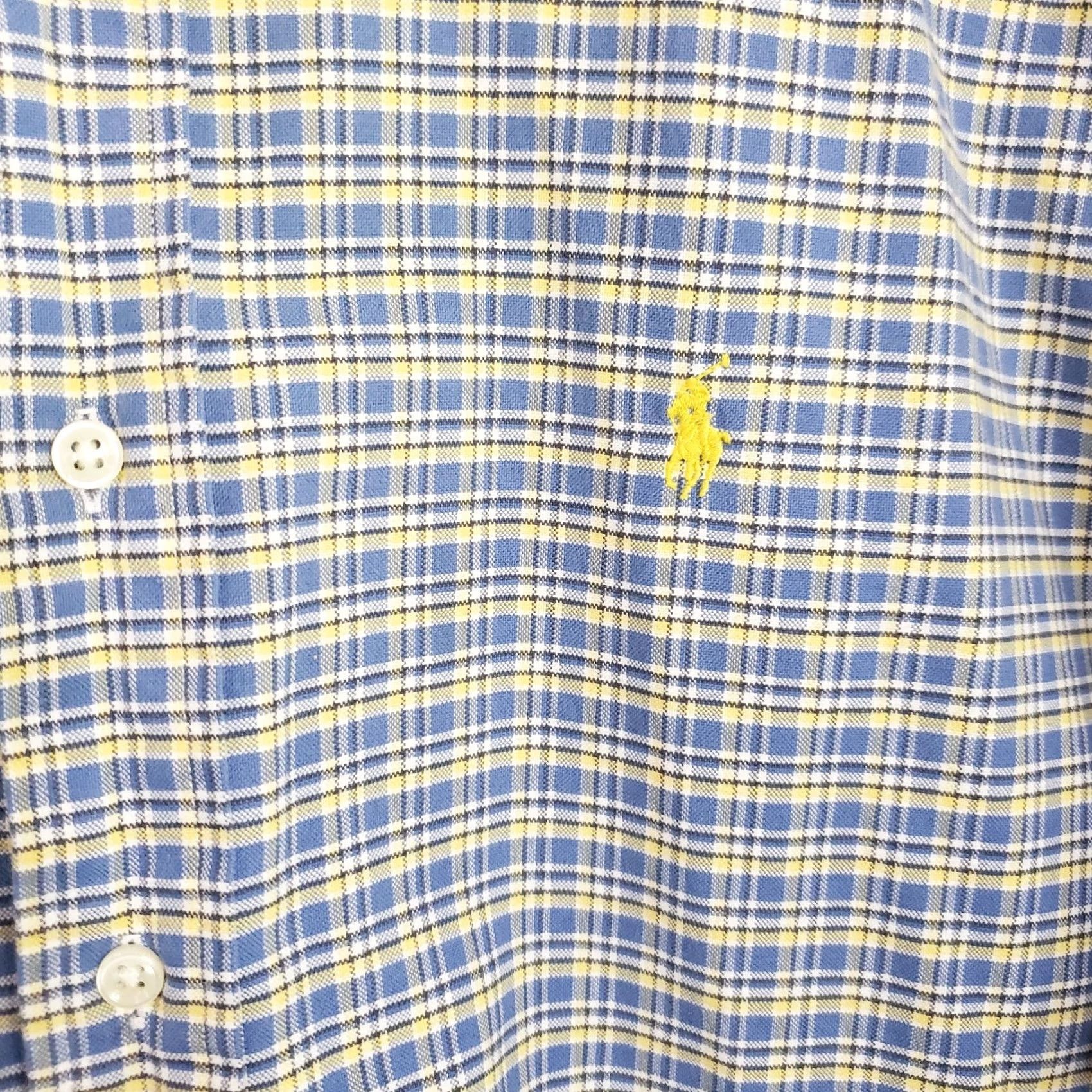Ralph Lauren Ralph Lauren Men’s Button-Down Shirt XL Blue Yellow Plaid Chambray Classic Fit Size US XL / EU 56 / 4 - 5 Thumbnail