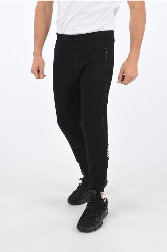 image of Neil Barrett Joggers Skinny Fit With Knitted Inserts in Black, Men's (Size 32)
