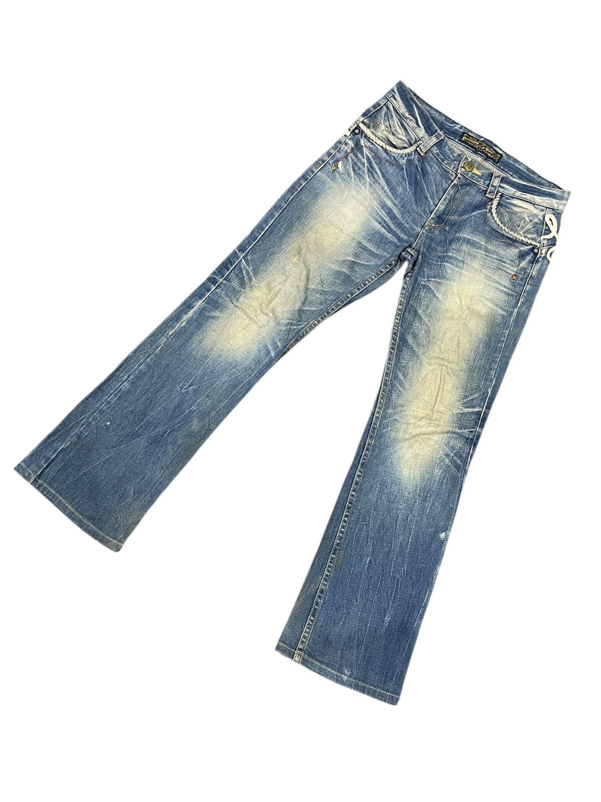 If Six Was Nine Flared Stonewash Jeans Size US 35 - 3 Thumbnail