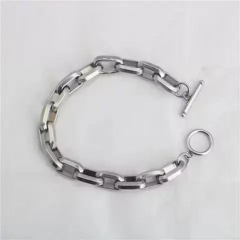 Jewelry Link Chain Bracelet 2000s Chrome Y2K Punk Skater Grunge Size ONE SIZE - 2 Thumbnail