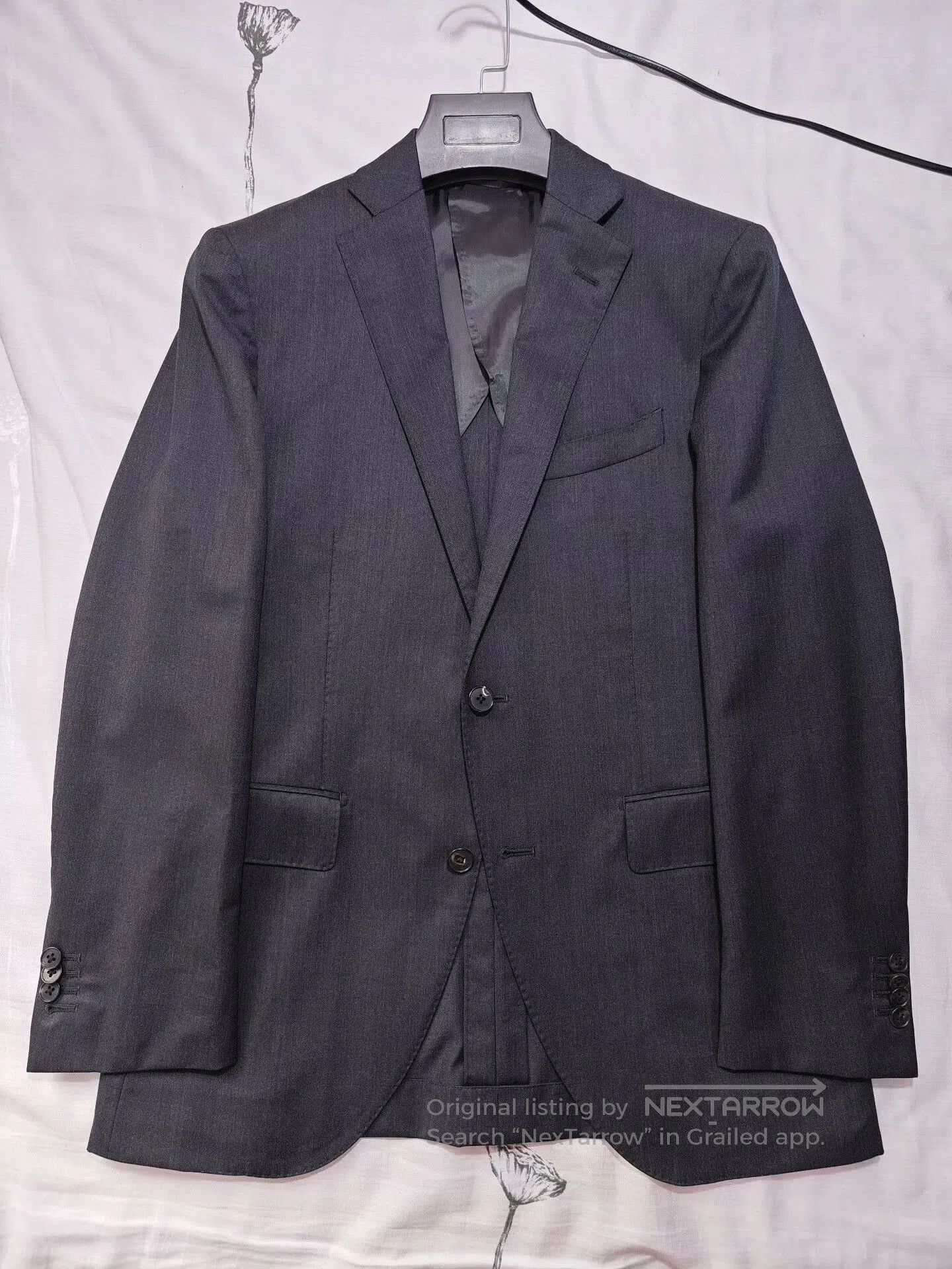 Japanese Brand Italian Gray Wool Blazer with Half-Canvassed Lining. Size US S / EU 44-46 / 1 - 5 Thumbnail