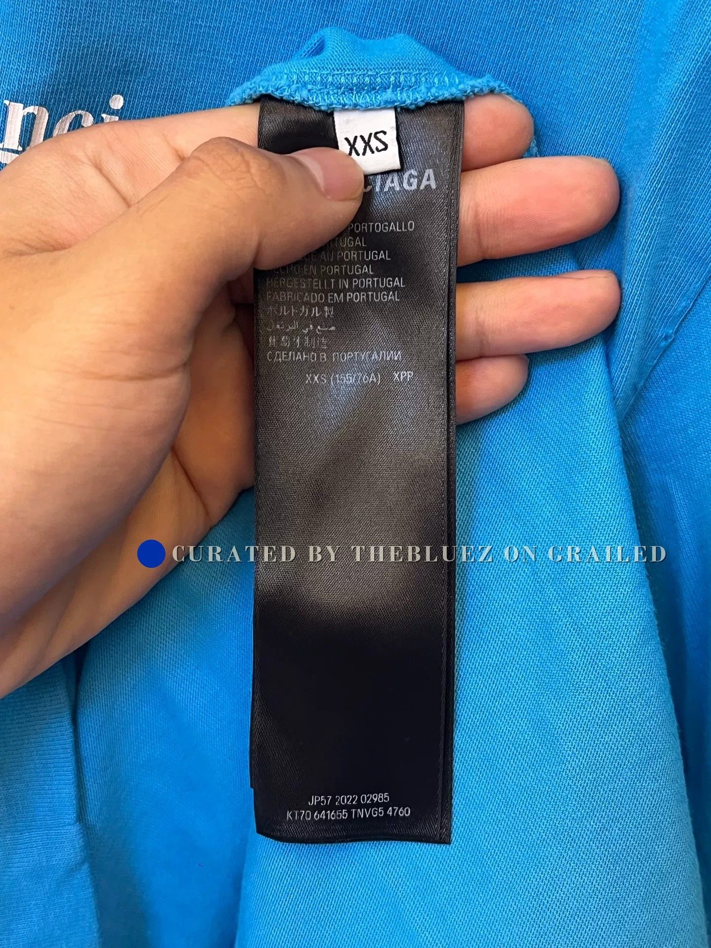 Balenciaga Balenciaga SS23 Blue Logo Short Sleeve Tee Size XXS / US 00 / IT 34 - 4 Thumbnail