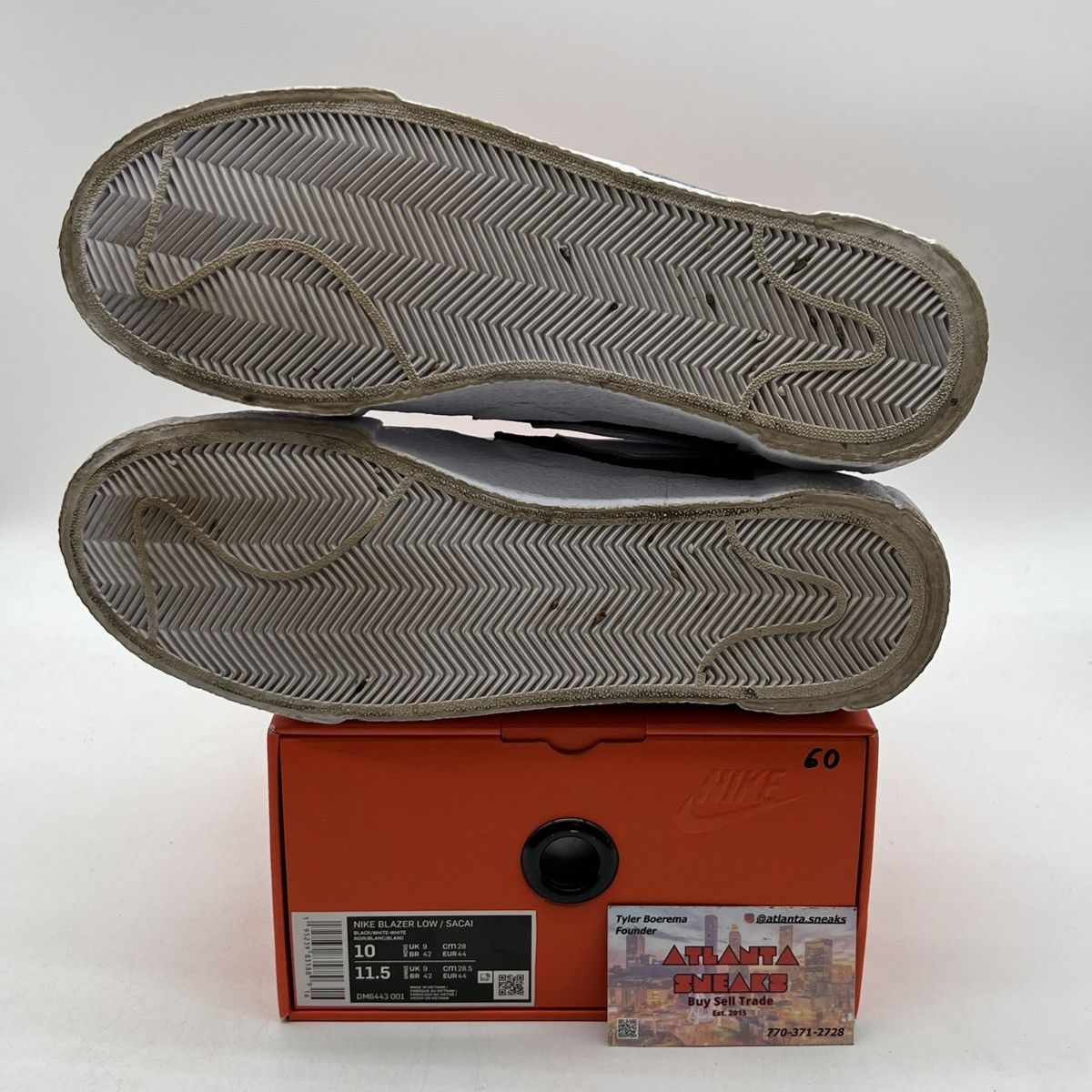 Nike Sacai X Blazer Low black patent Size US 10 / EU 43 - 7 Thumbnail