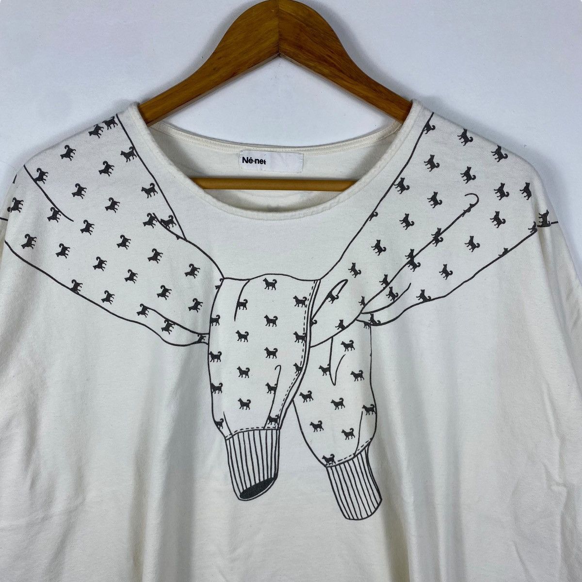 Issey Miyake × Ne-Net By Issey Miyake NE-NET Tied Jumper Graphic Women Blouse Size L / US 10 / IT 46 - 2 Thumbnail
