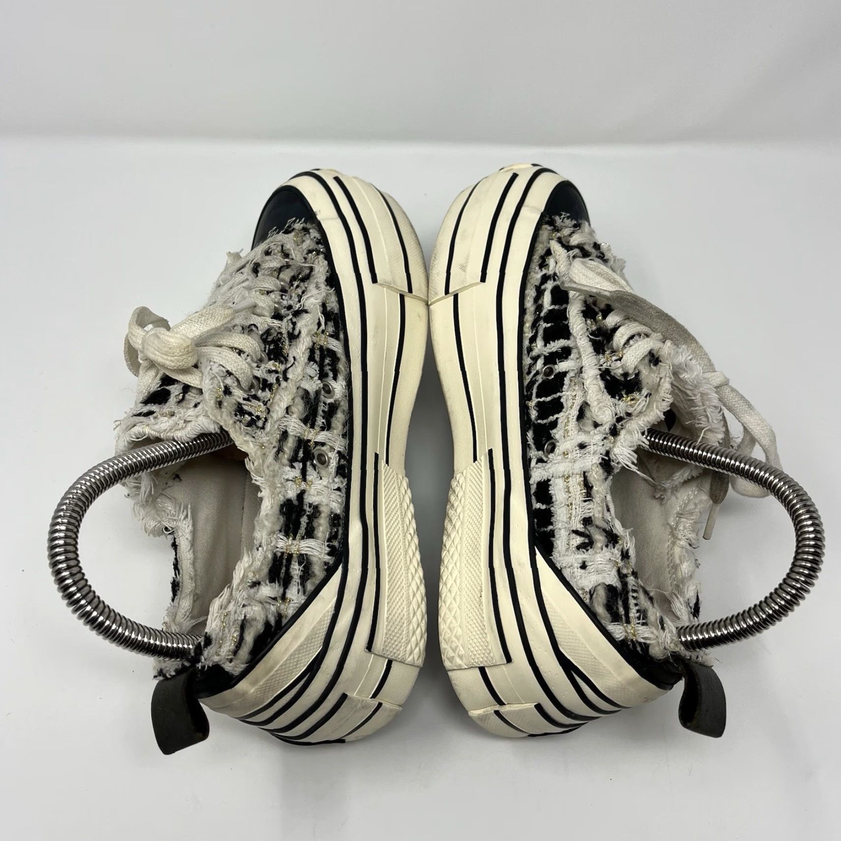 Vintage Vessel x G.P.O Low Mixed Tweed Sneaker Mens 6 Womens 8 Black Lace-Up Canvas Low Top City Designer Streetwear Size US 8 / IT 38 - 5 Thumbnail